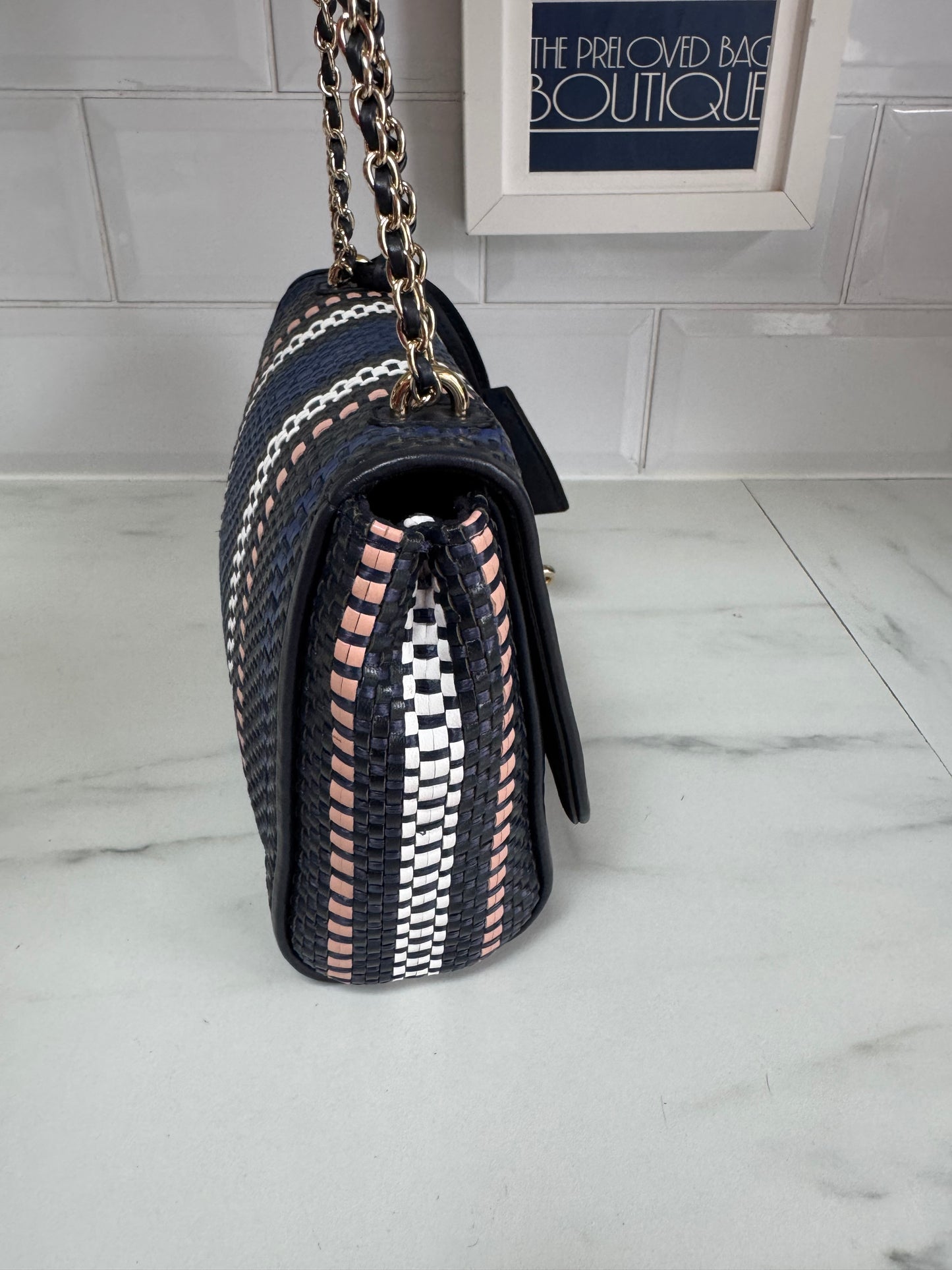 Mulberry Regular Twilight Rafia Lily - blue, pink, black and white