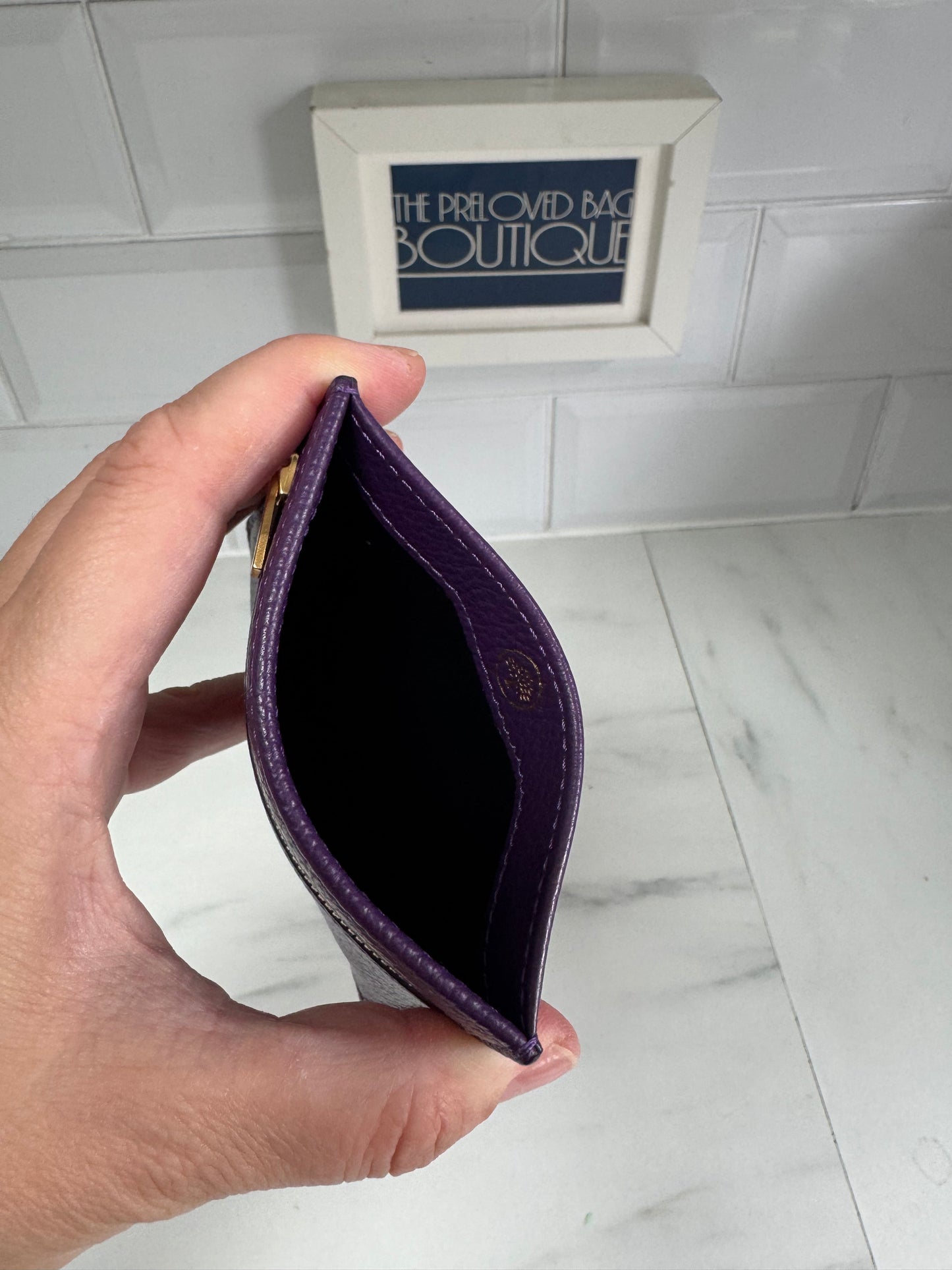 Mulberry Zipped Card Holder - Amethyst