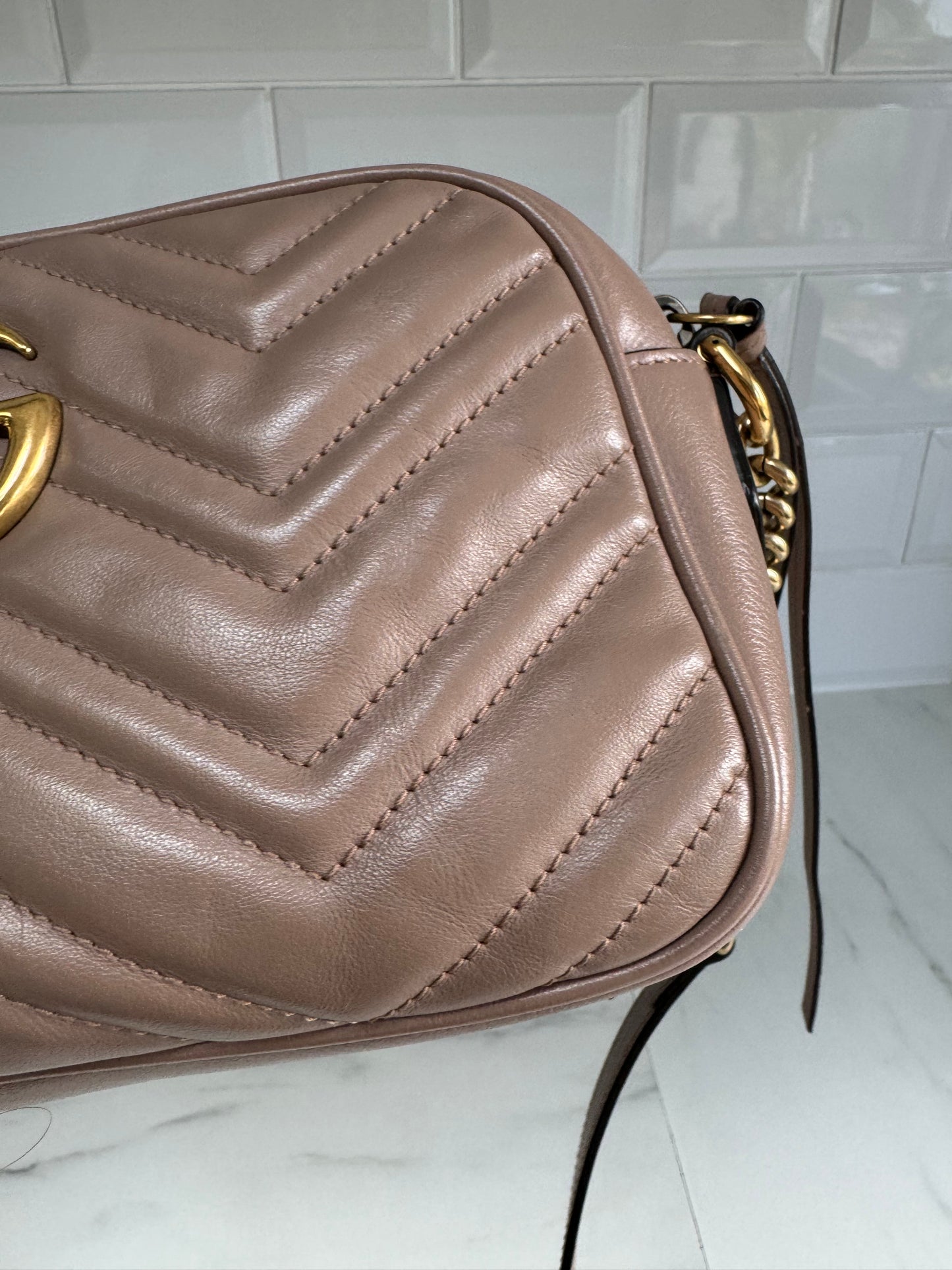 Gucci Marmont Shoulder Bag - Nude