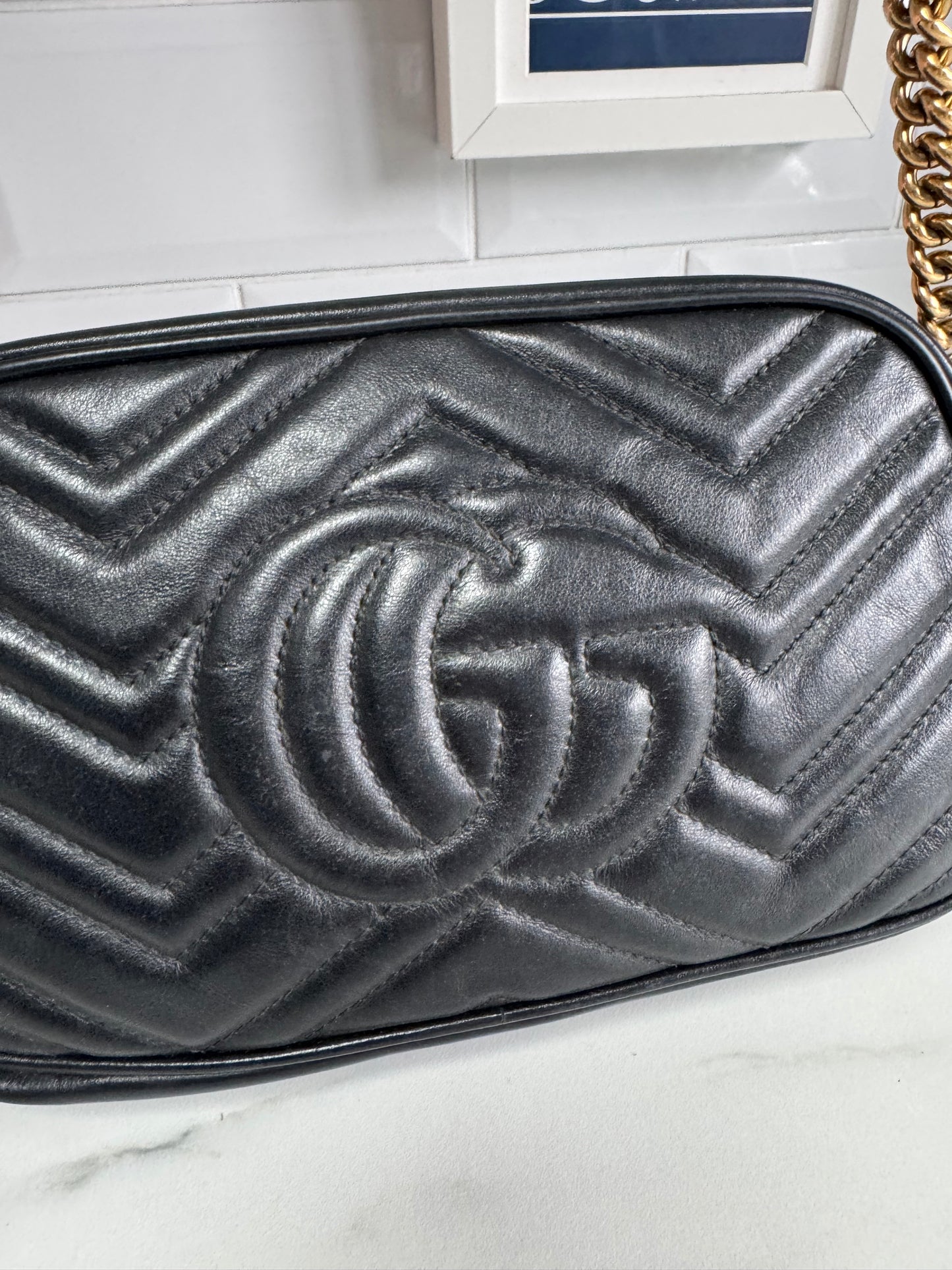 Gucci GG Mini Marmont Shoulder Bag - Black