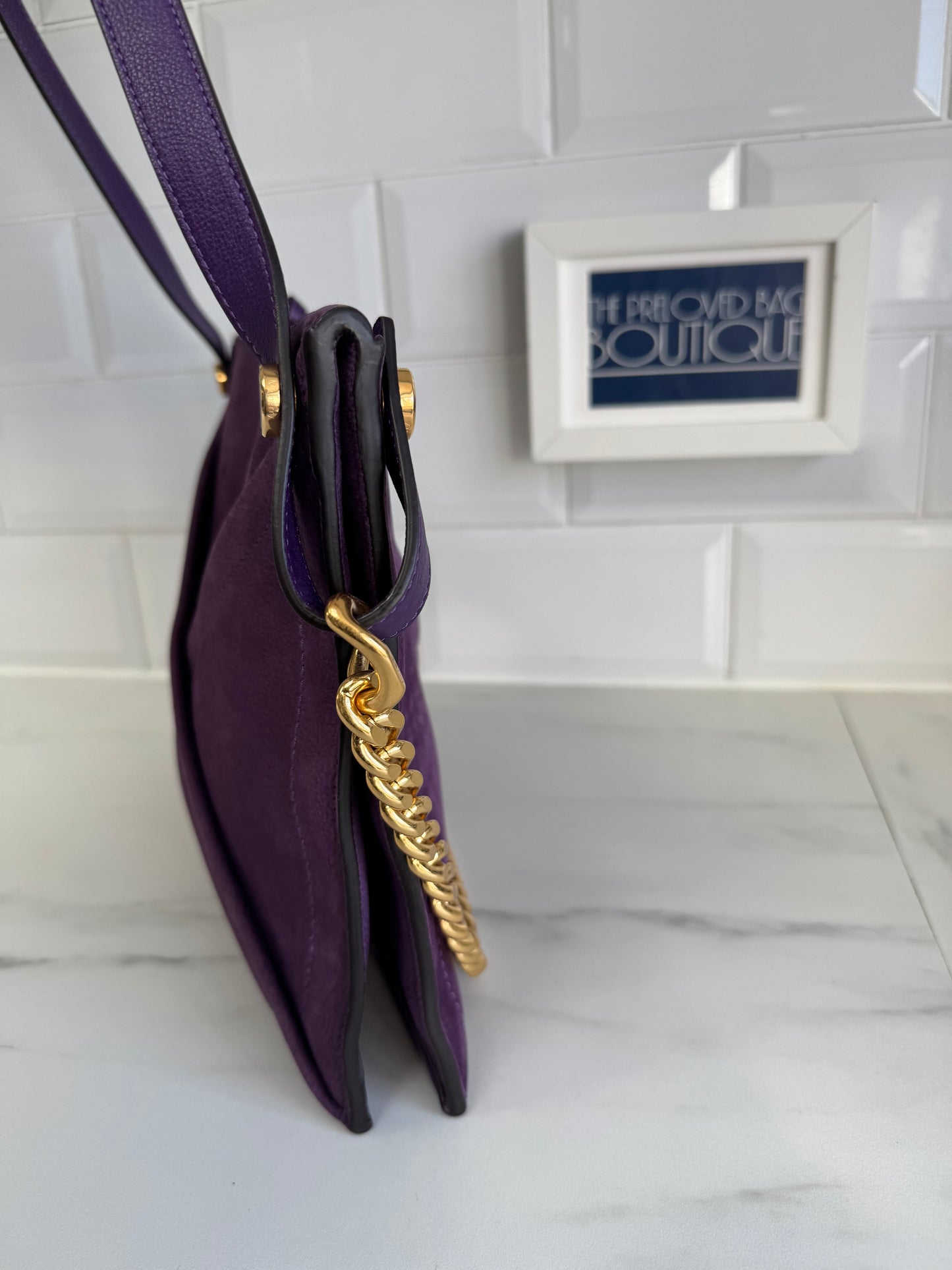 Mulberry M Zipped Pouch - Amethyst