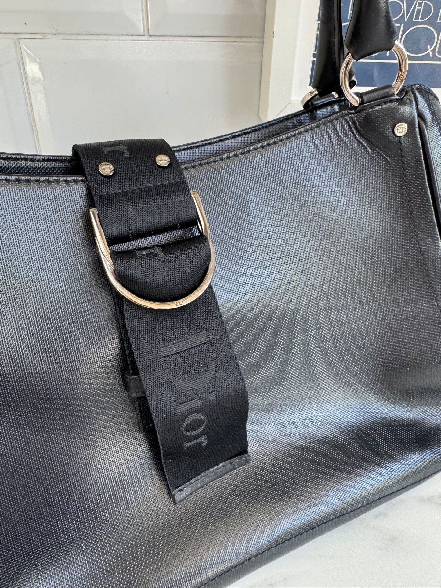 Christian Dior Diamanté Clip Shoulder Bag - Black