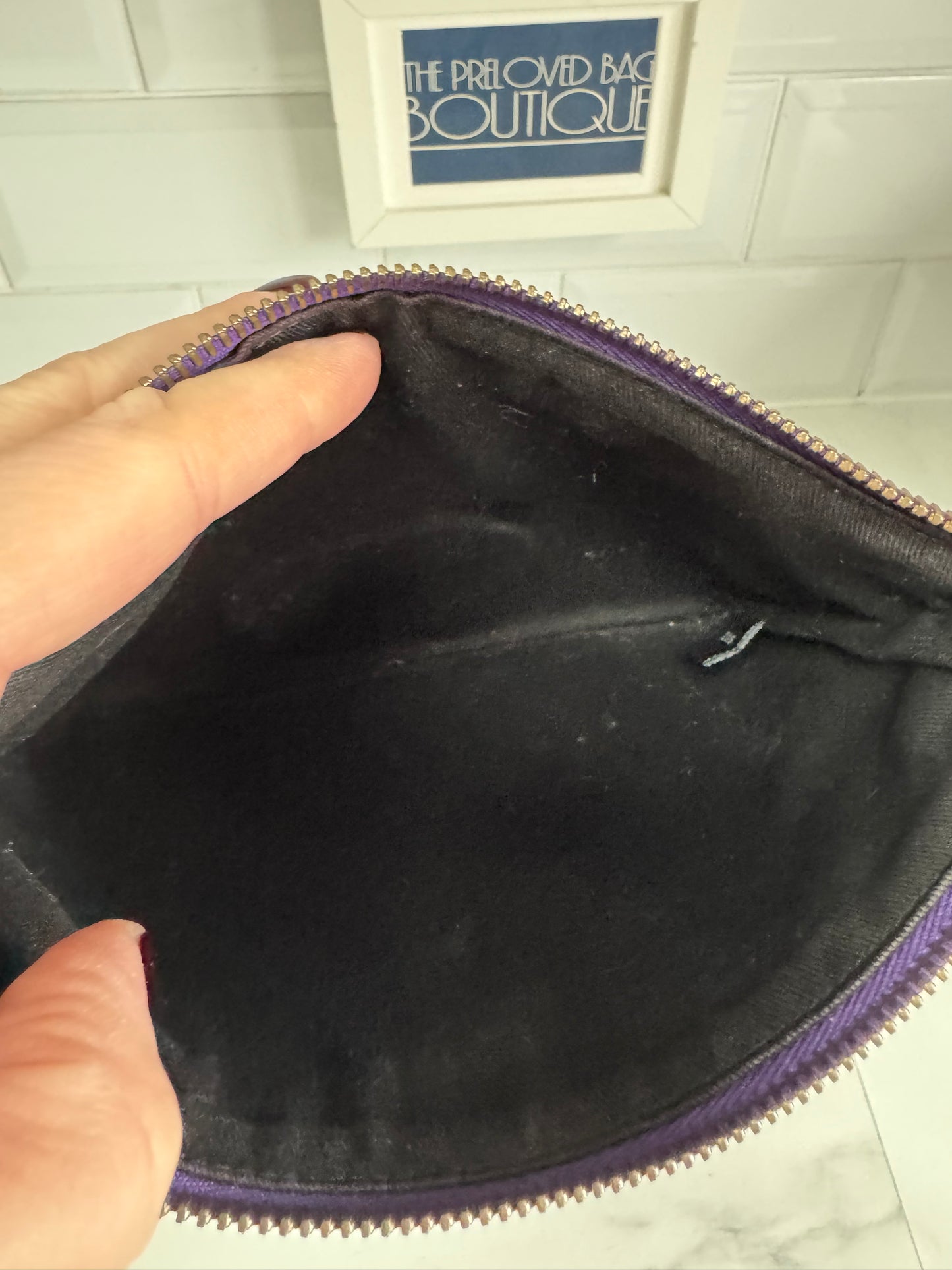 Mulberry Mitzy Zip Top Pouch - Purple Animal sprint