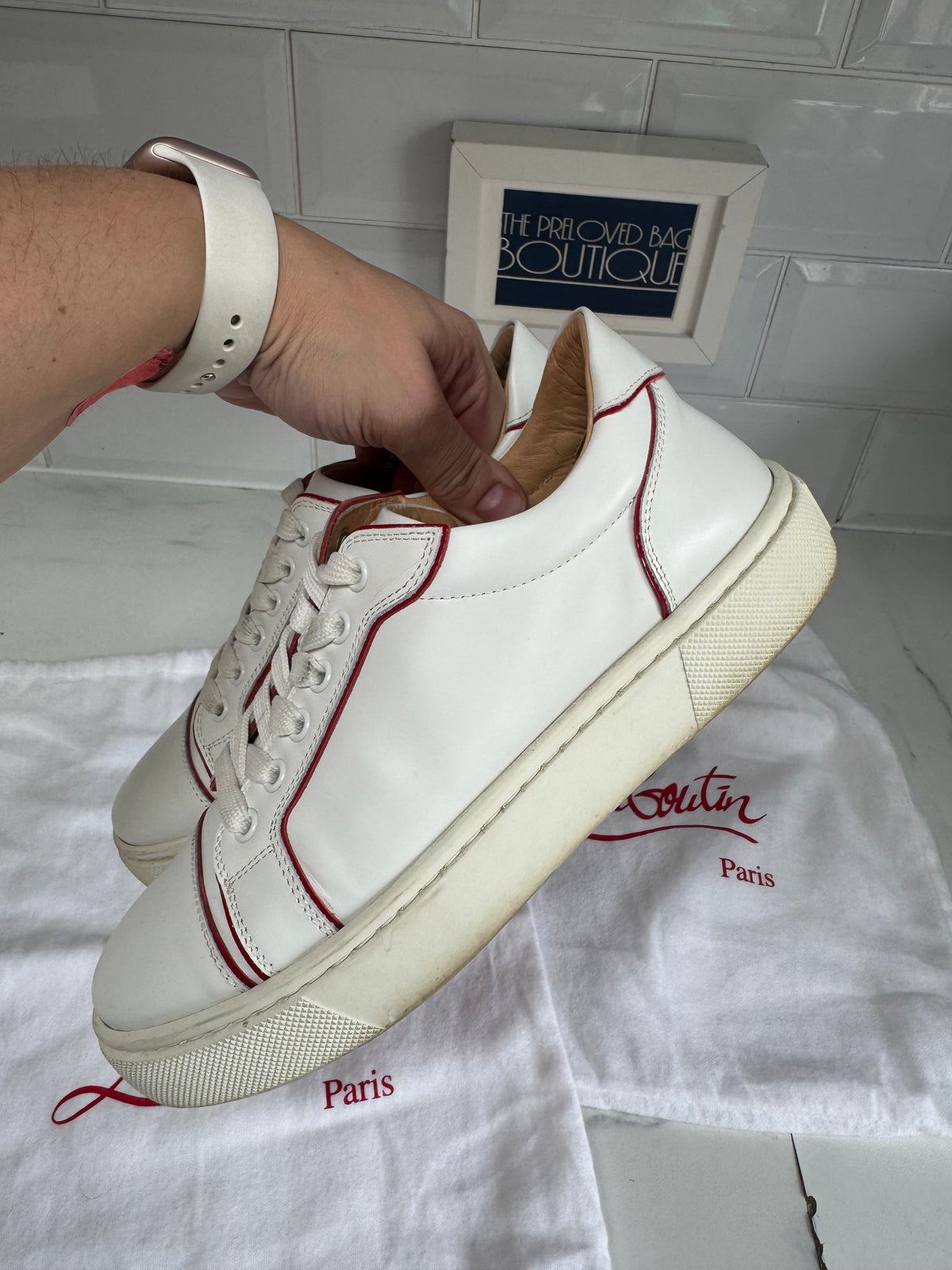 Christian Louboutin Viera Sneakers - White and Red