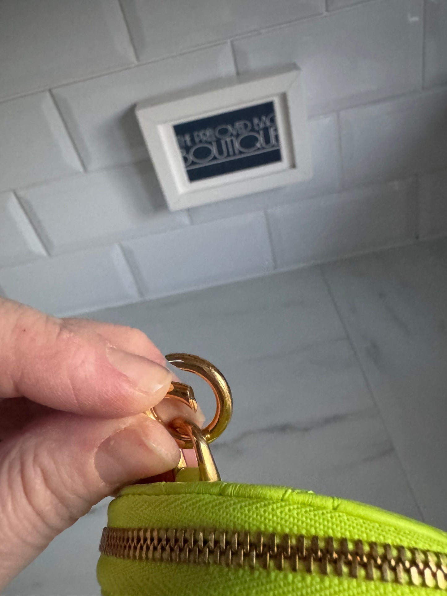 Dior Caro Small Coin Pouch - Fluorescent Lime