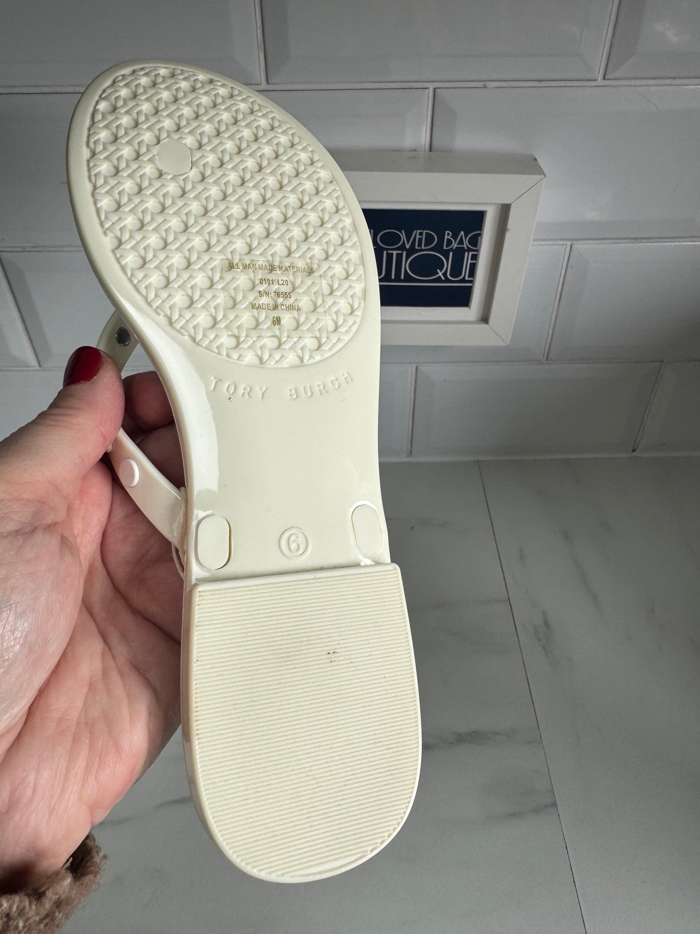 Tory Birch Flip Flops - White