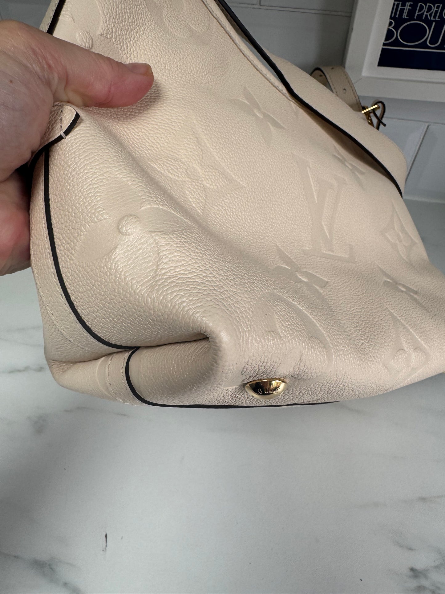 Louis Vuitton Carryall Creme Giant Monogram Emperiente PM - White
