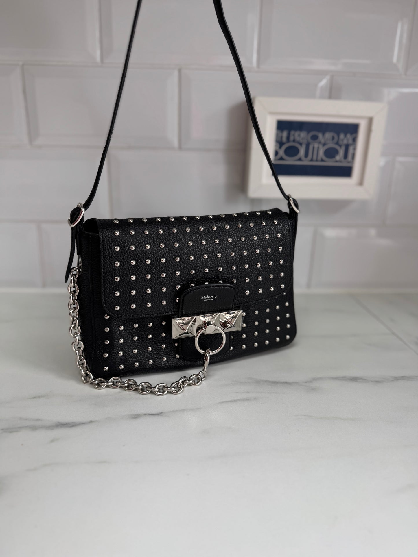 Mulberry Mini Keeley - black with silver studs