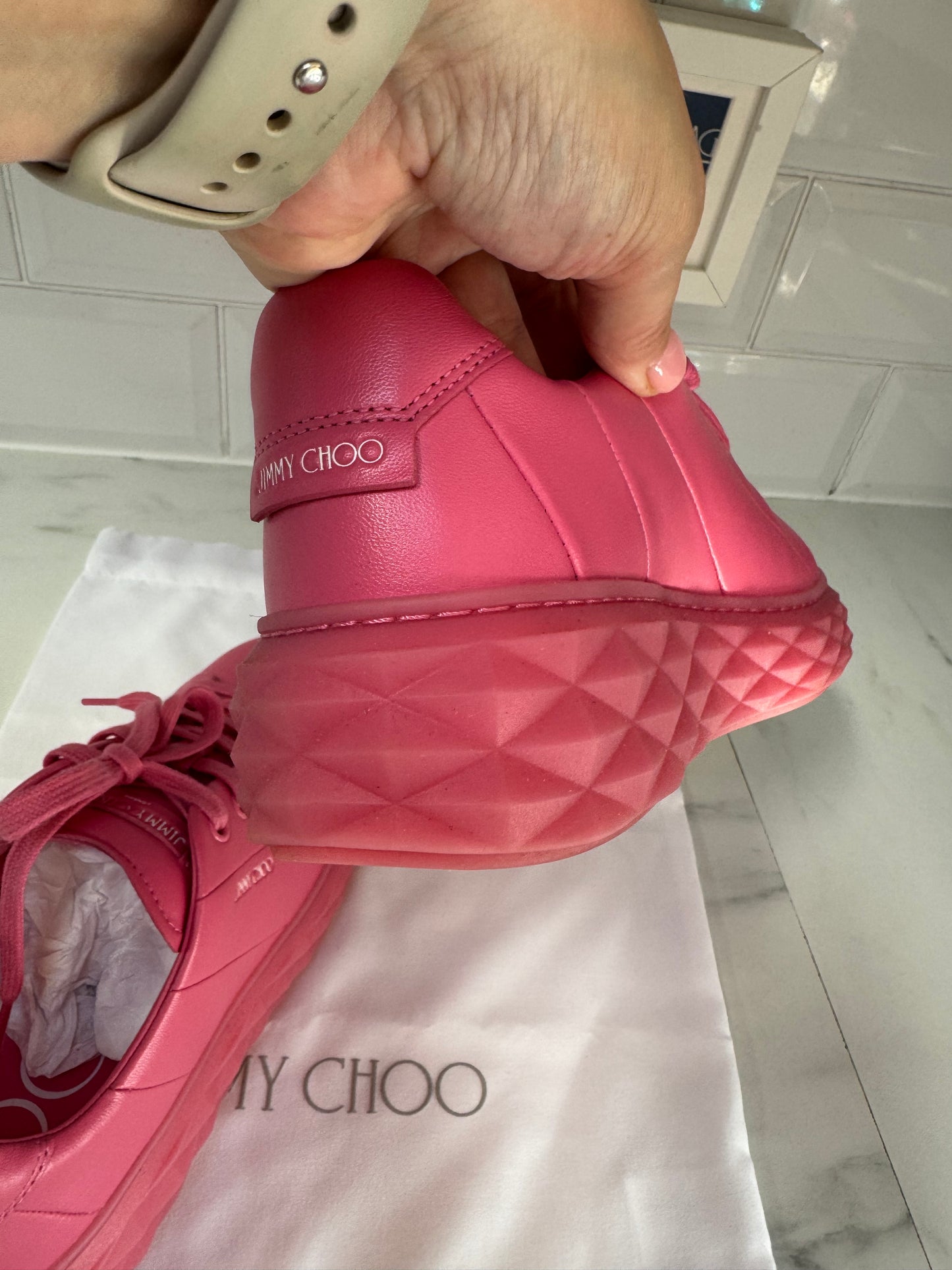 Jimmy Choo Diamond Light Maxi Trainers - Candy Pink
