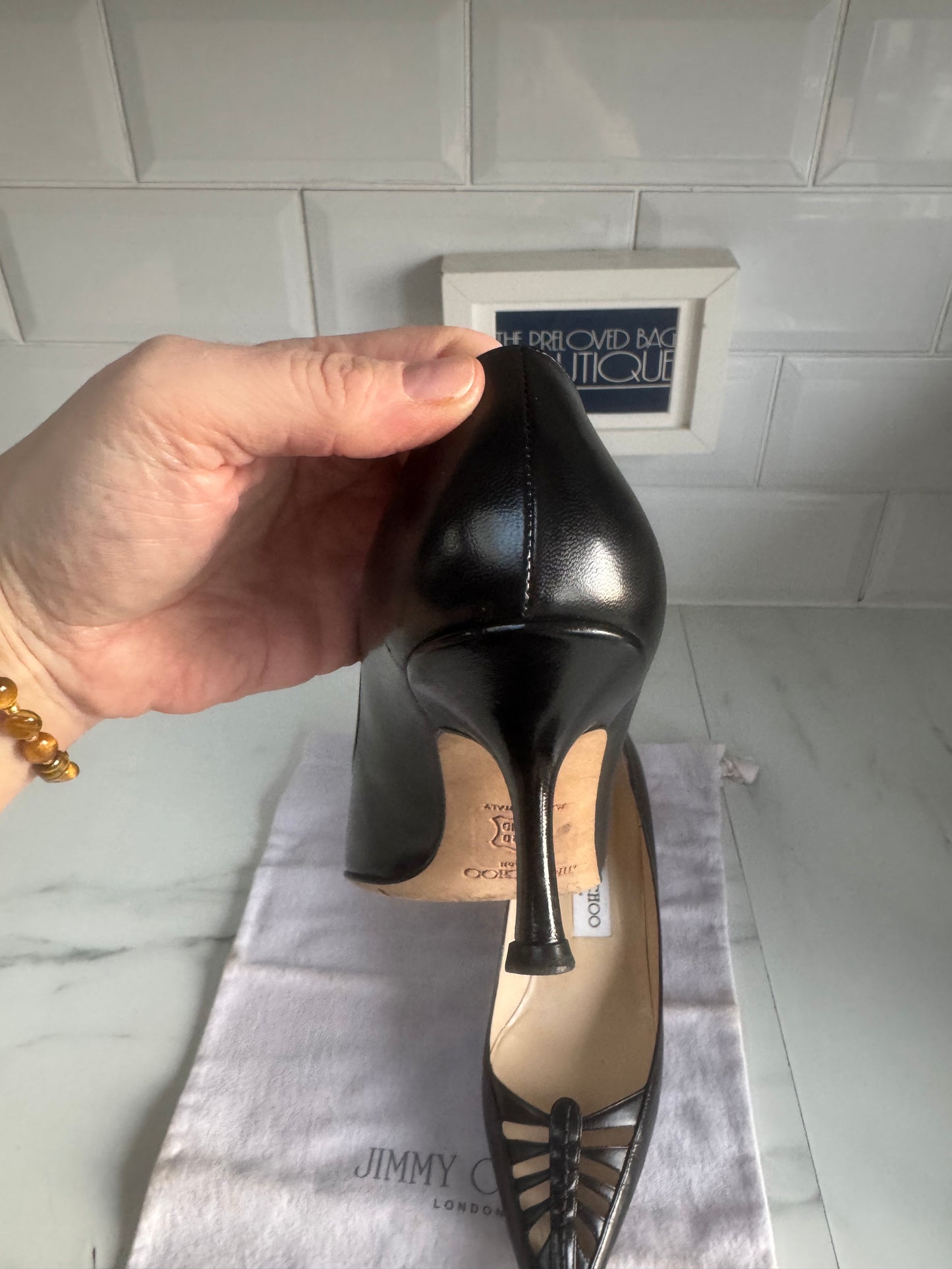 Jimmy Choo Cut Out Kitten Heels - Black