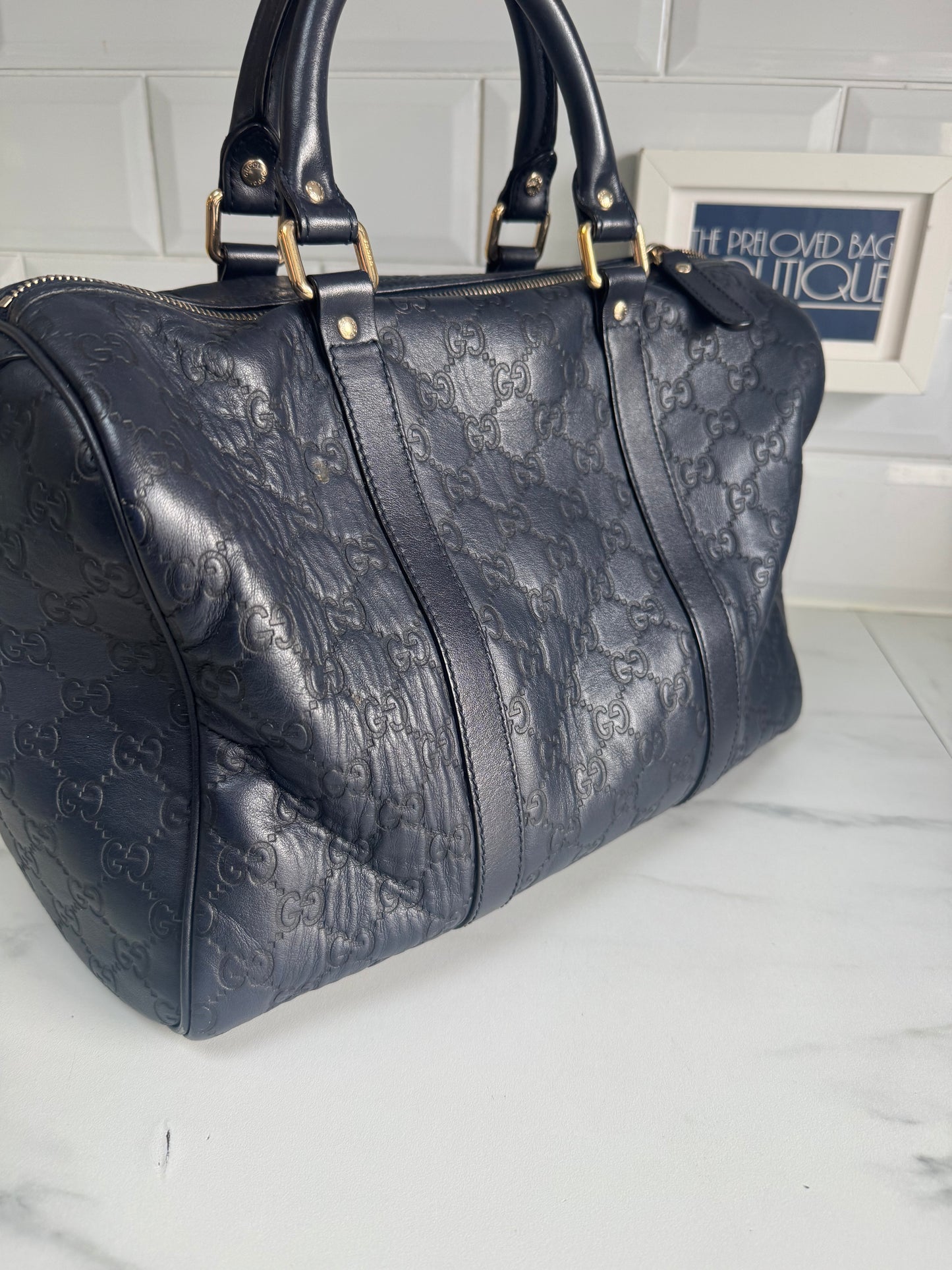 Gucci Boston Guccissima Joy Hold-all - Navy