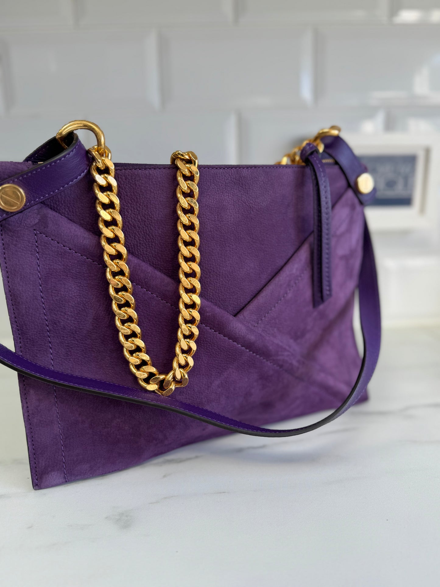 Mulberry M Zipped Pouch - Amethyst