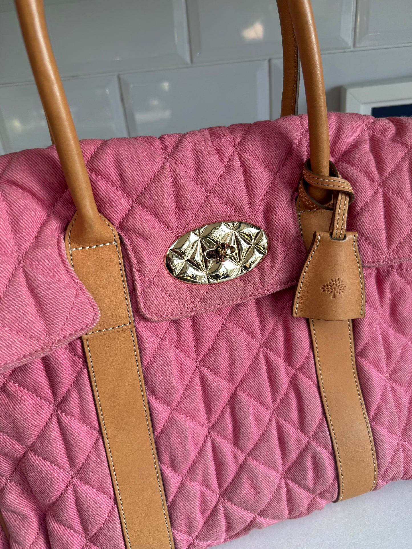 Mulberry Denim Quilted Bayswater - Candy Pink