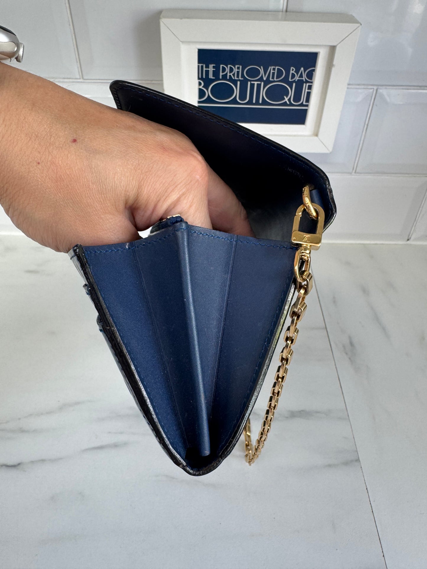 Louis Vuitton Monogram Vernis Chaine Wallet - Grand Bleu