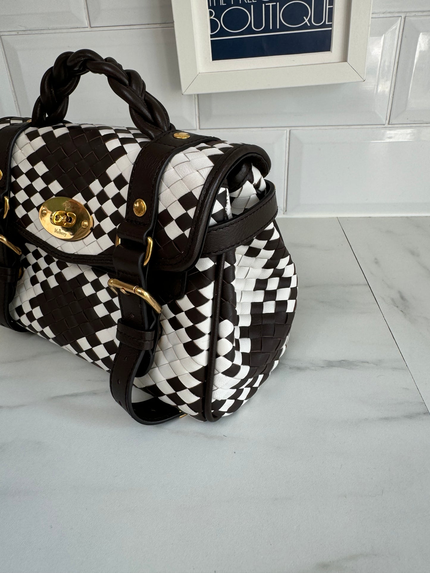 Mulberry Mini Alexa - Ebony and Ivory