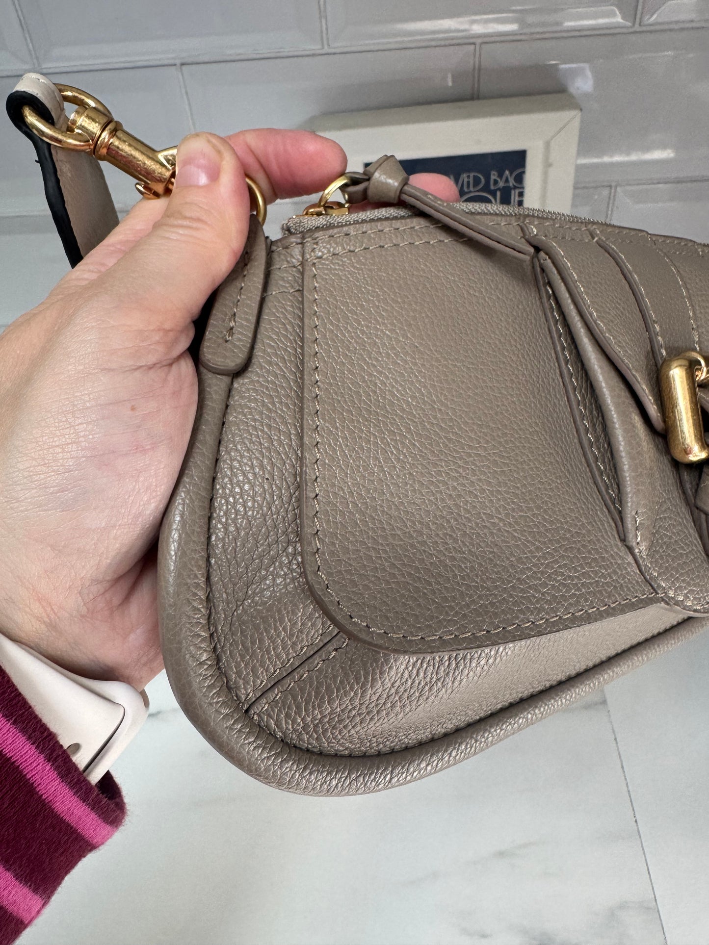 Chloè Lesley Baguette Saddle Bag - Motty Grey