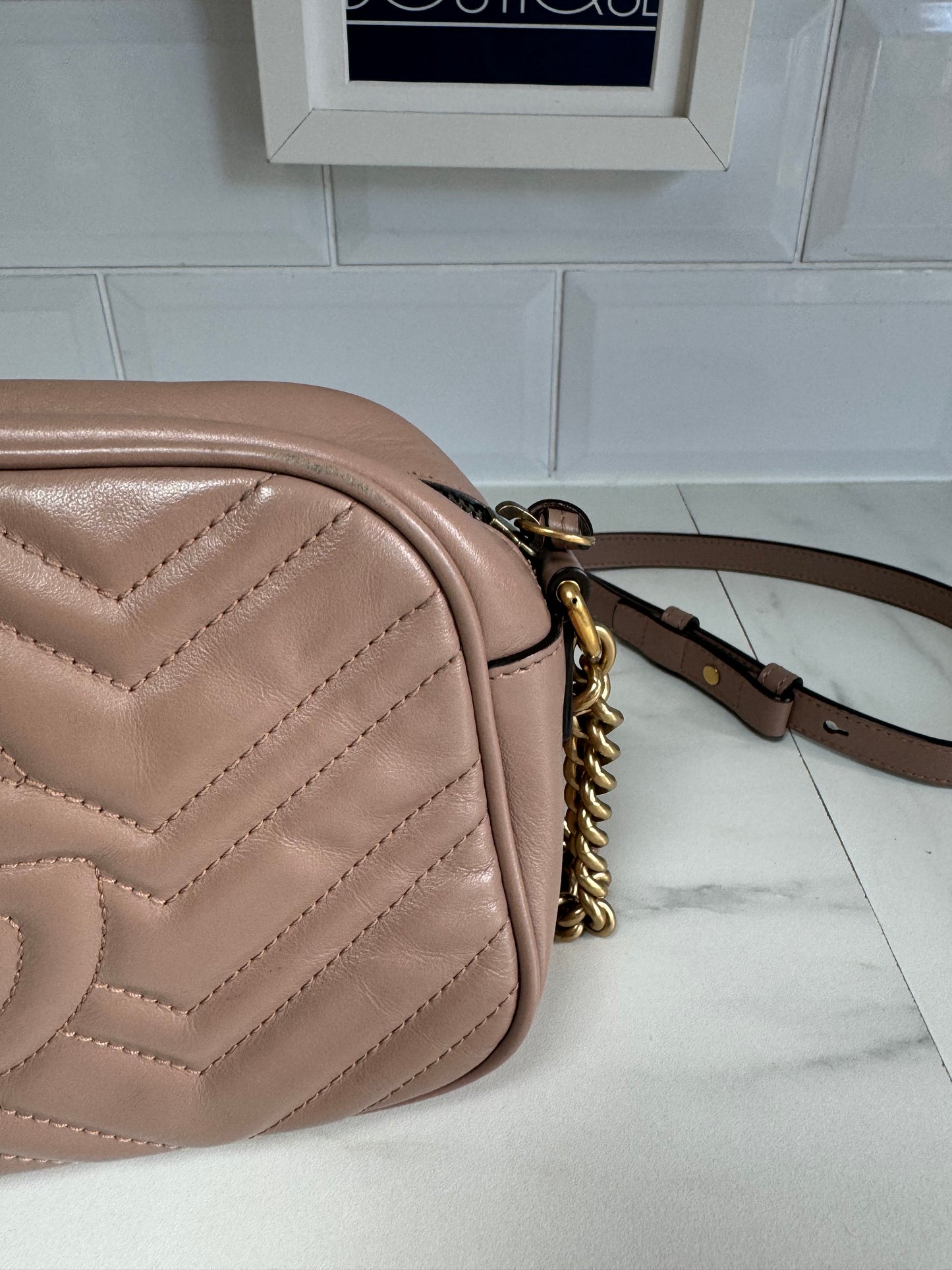 Gucci Marmont Shoulder Bag - Nude