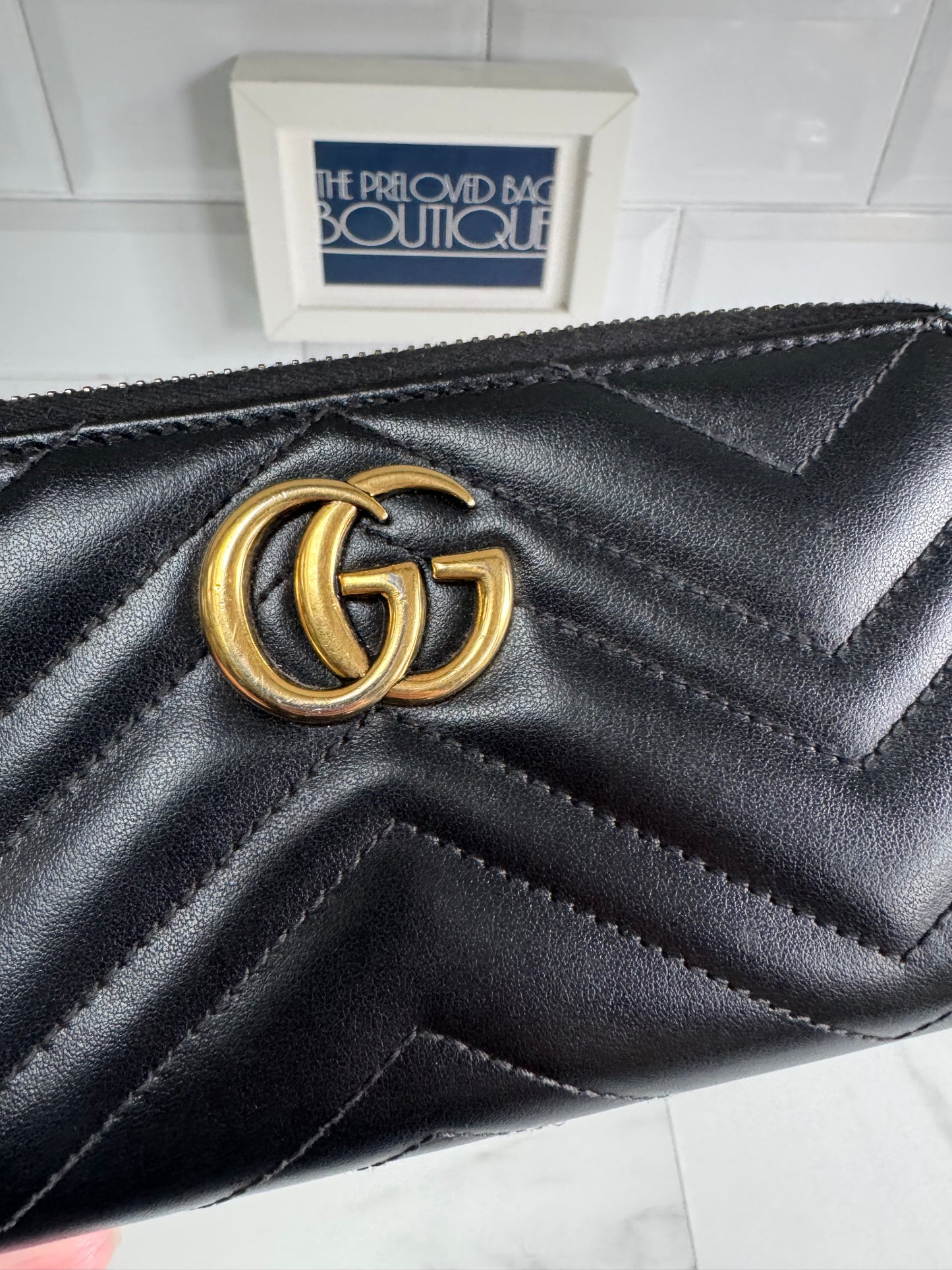Gucci GG Marmont Zip Around Wallet - Black
