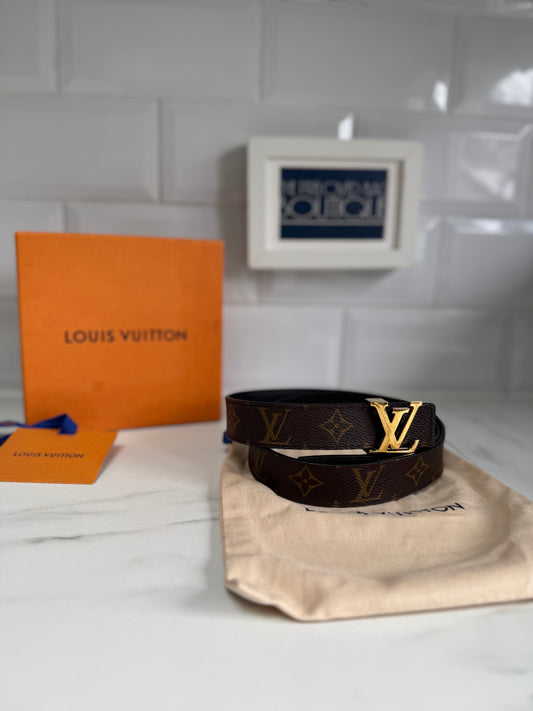 Louis Vuitton Initials Slim Monogram Belt - Brown