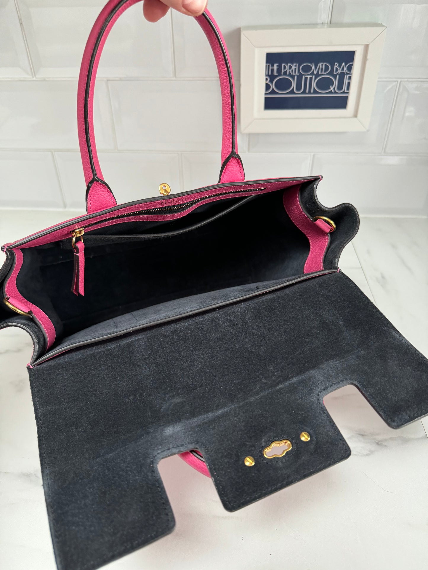 Mulberry Small Bayswater with strap - Candy Pink