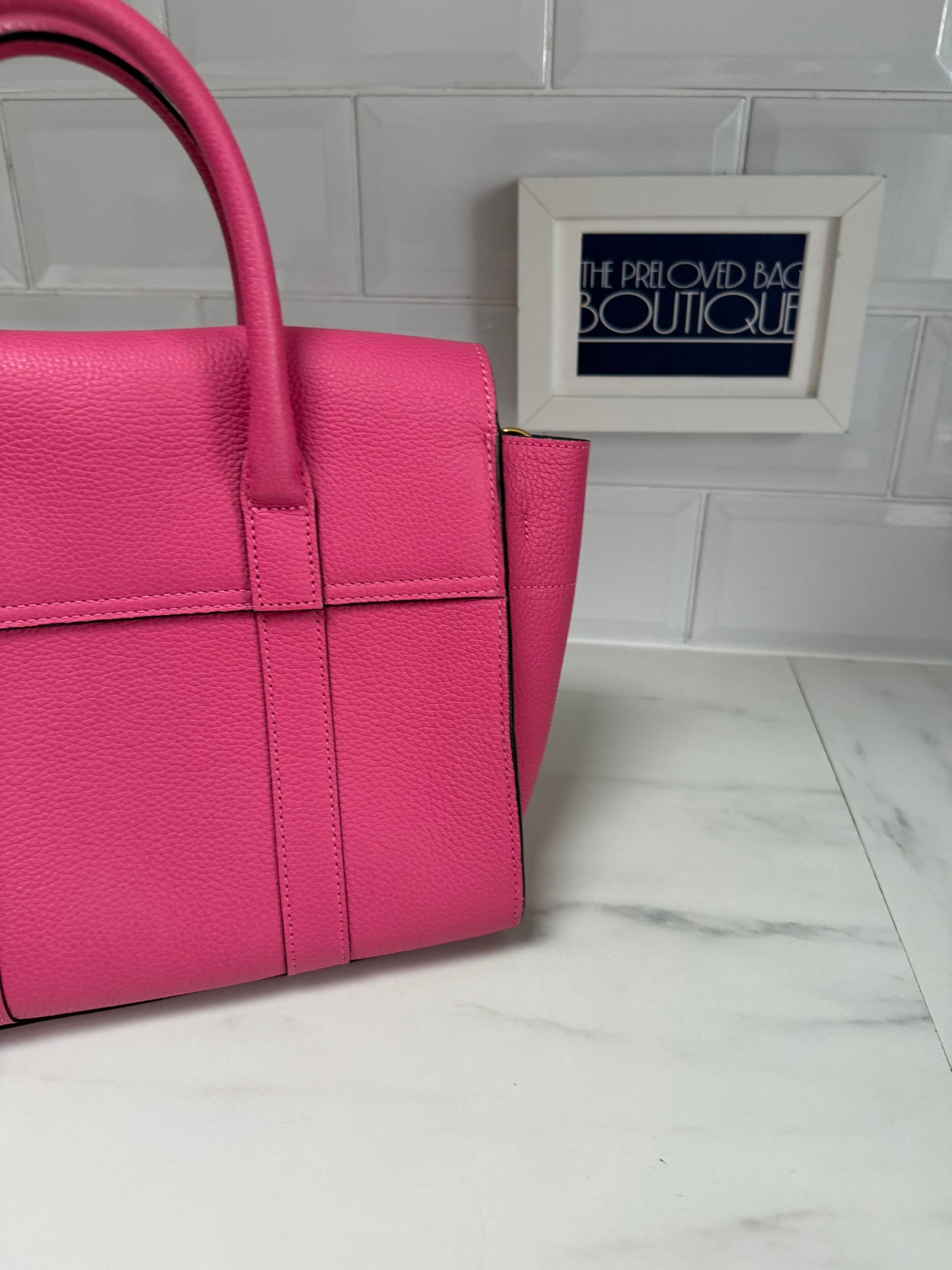 Mulberry Small Bayswater with strap - Candy Pink