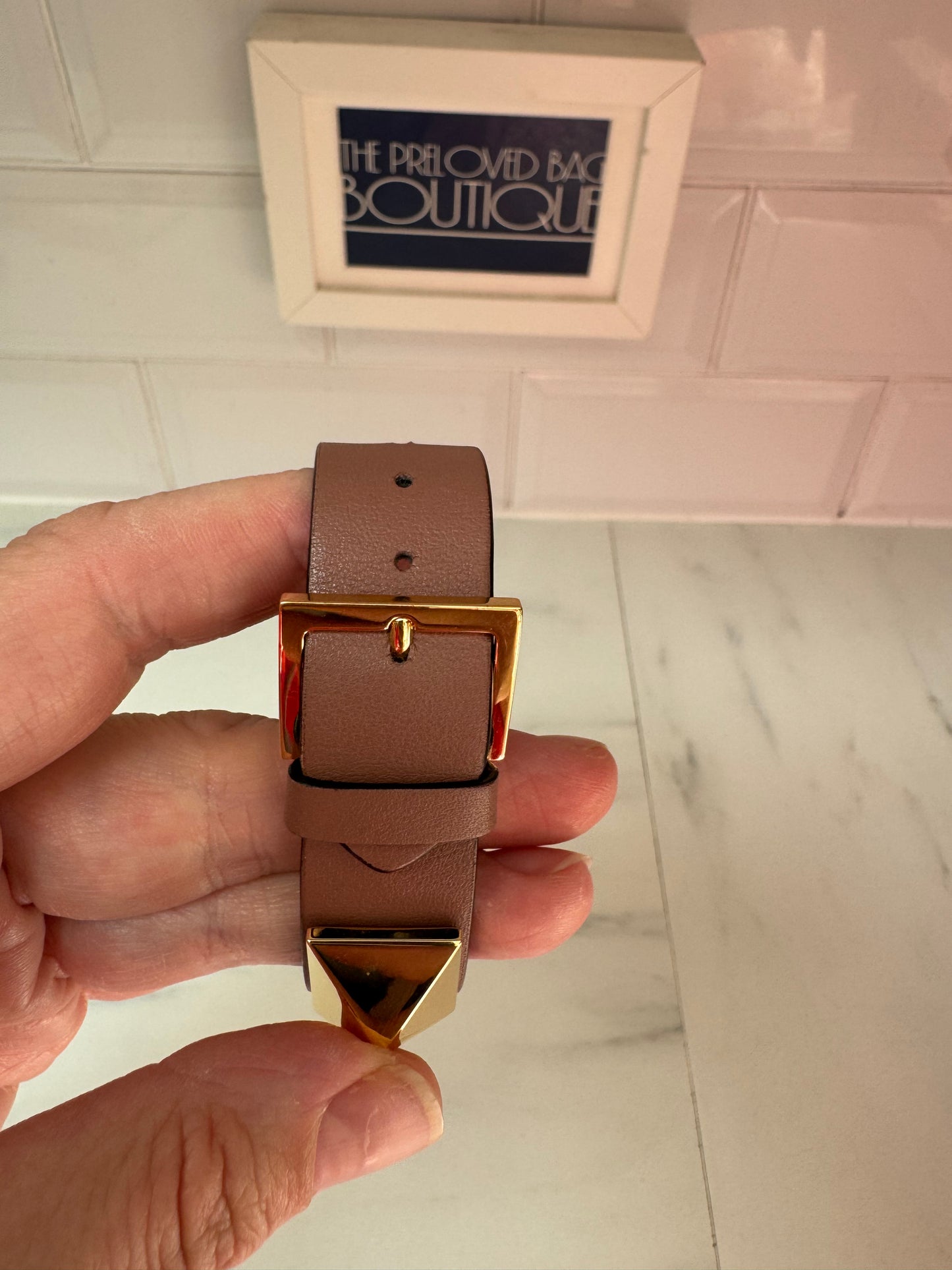 Valentino Garavanni Vitello Rockstud Leather Bracelet - Brown