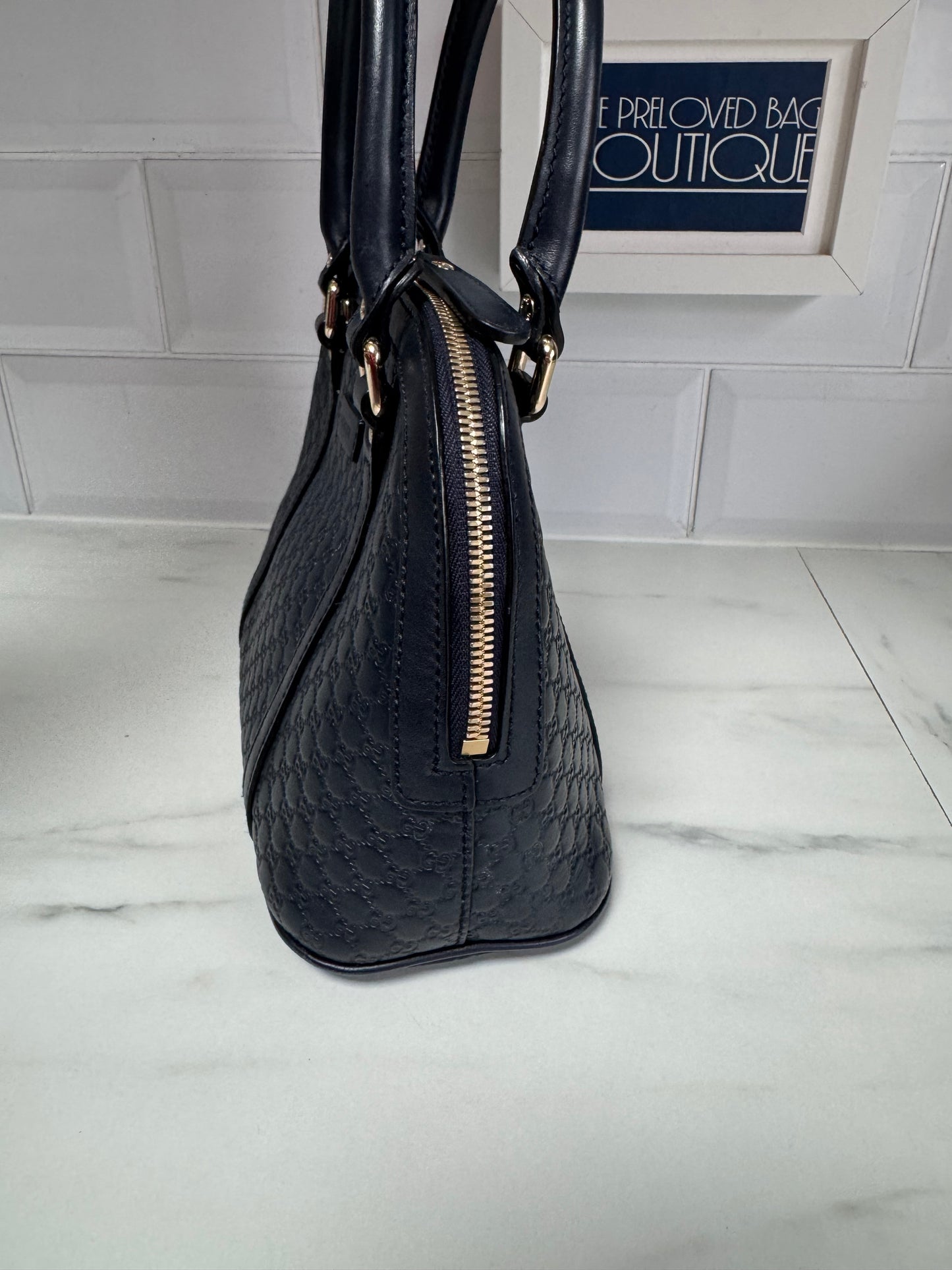 Gucci Guccissima Small Dome Bag - Navy