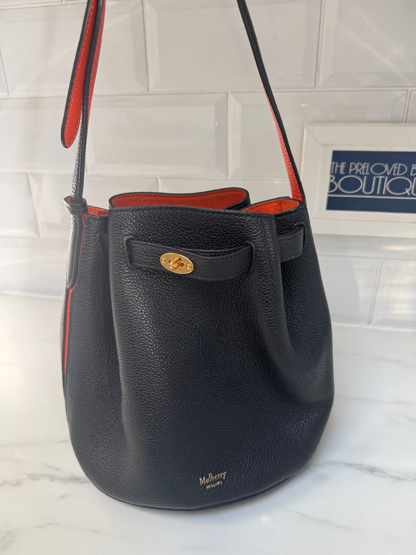 Mulberry Abbey Bag - Black and Orange