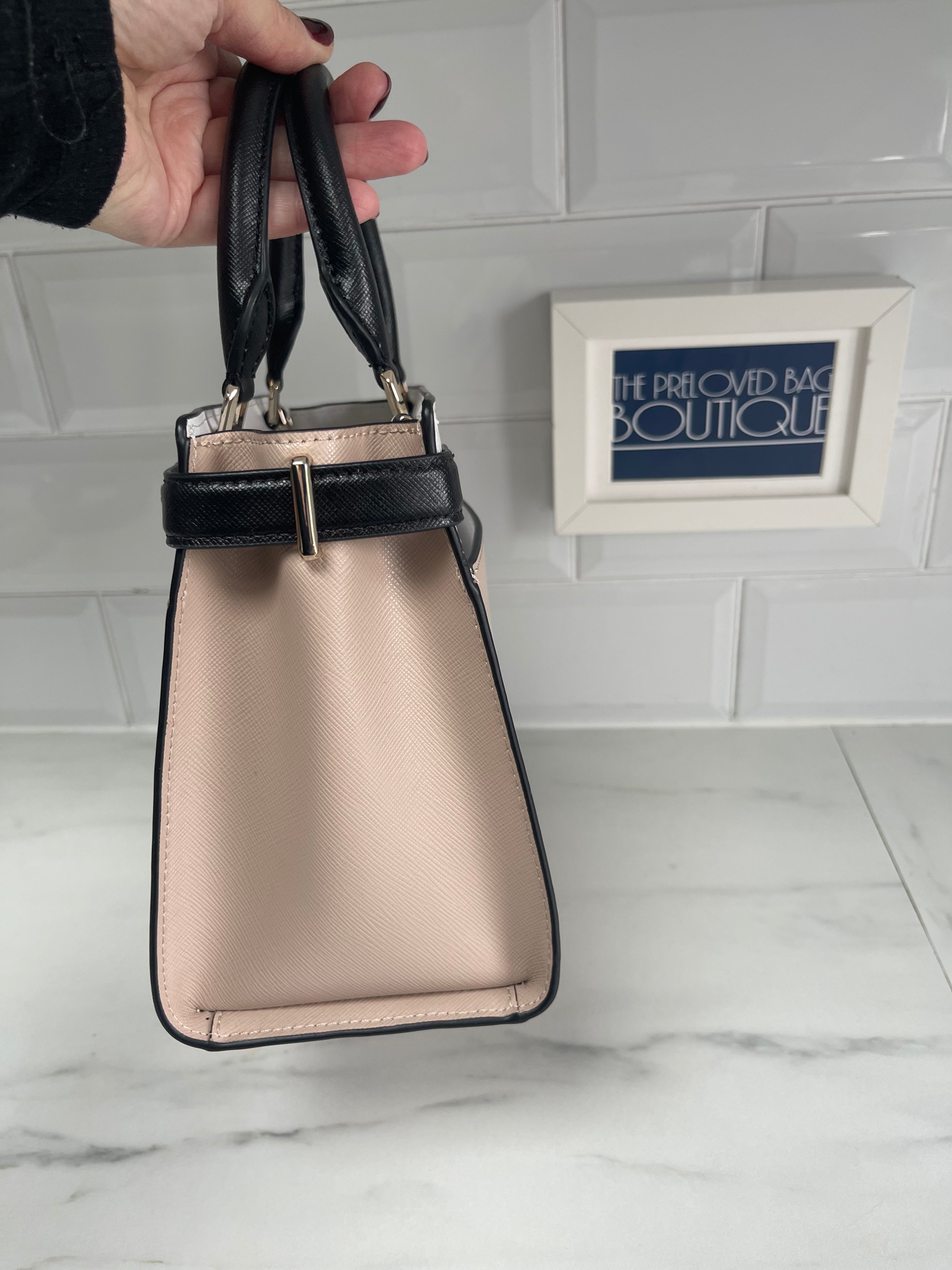 Kate spade white and cheap tan purse