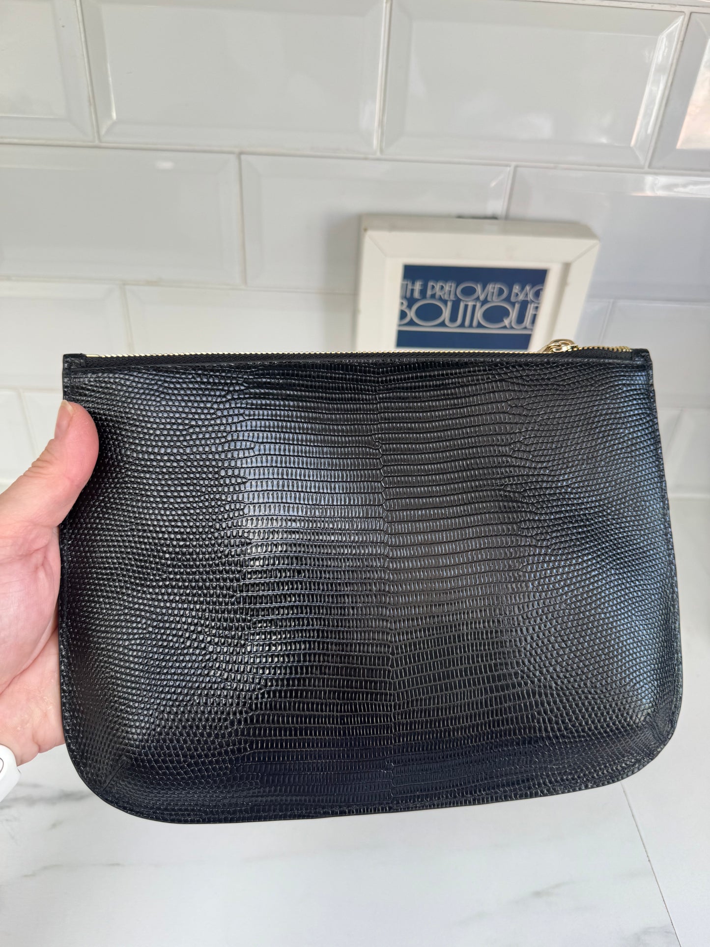 Aspinal of London Zip top clutch & Card Holder - Black