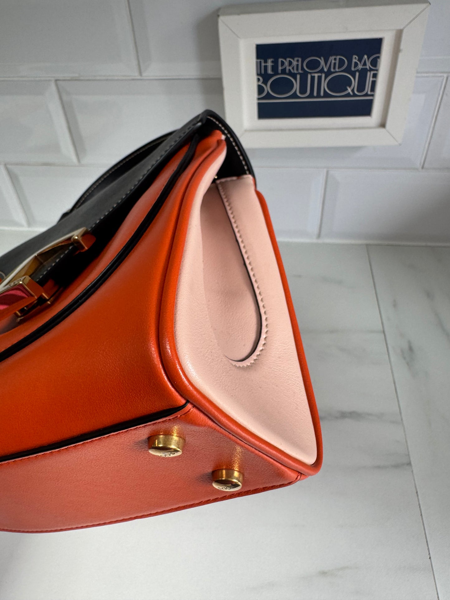 Tods T Bag - Black and Orange