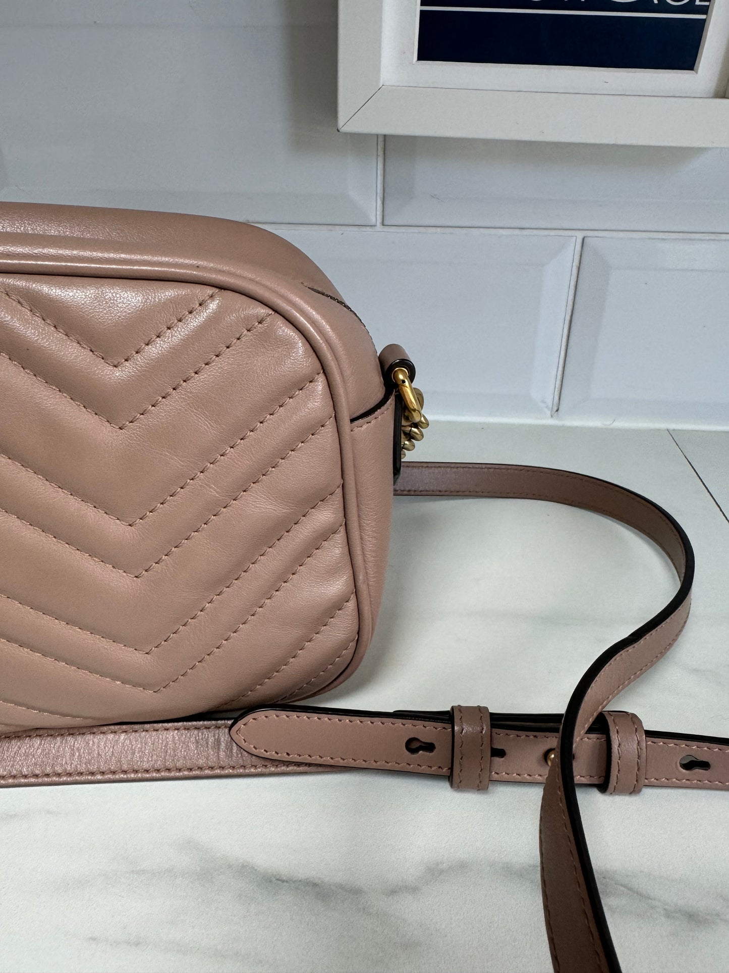 Gucci Marmont Shoulder Bag - Nude