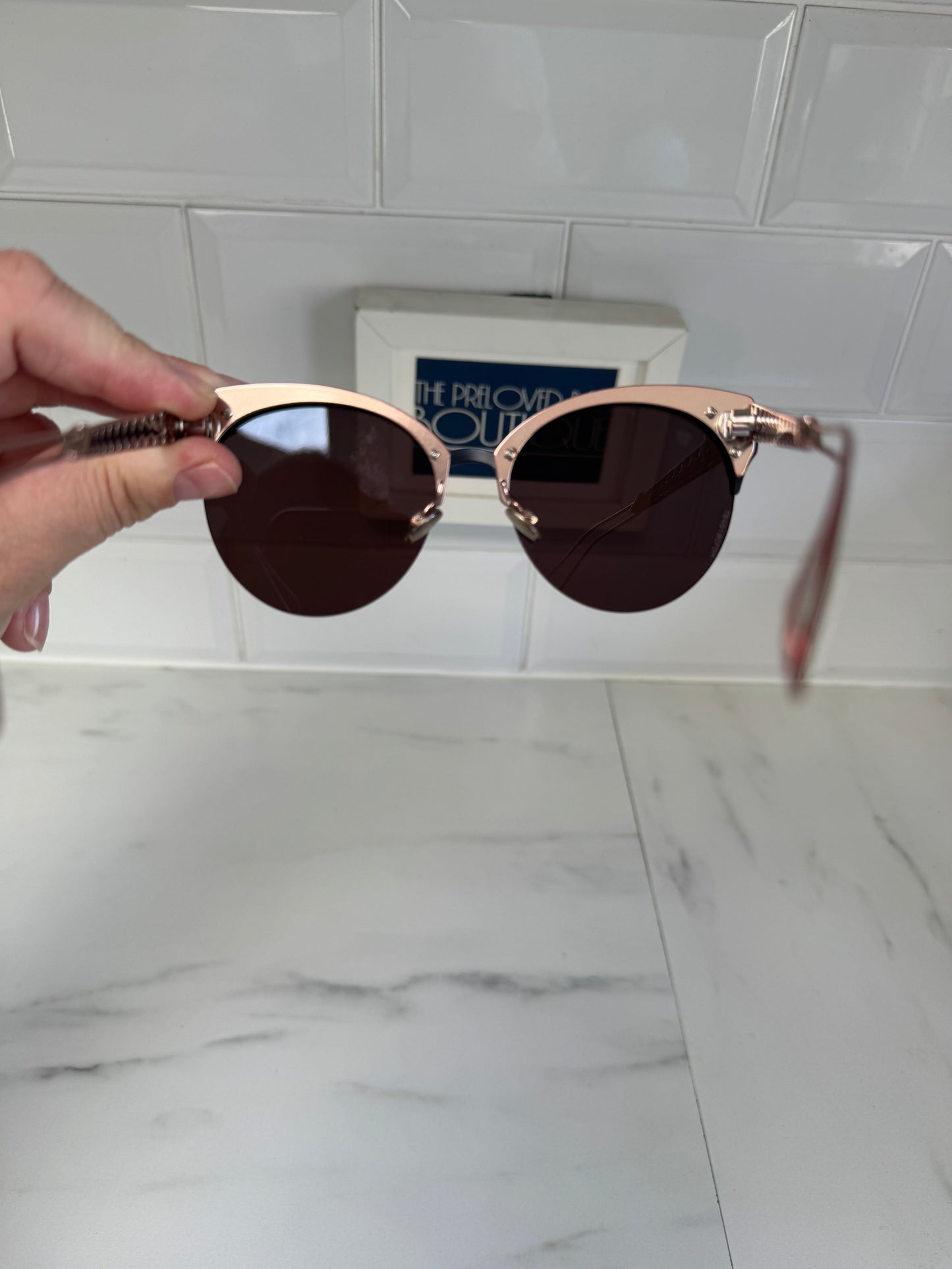 Christian Dior DioramaClub Mirrored Sunglasses - black and rose gold