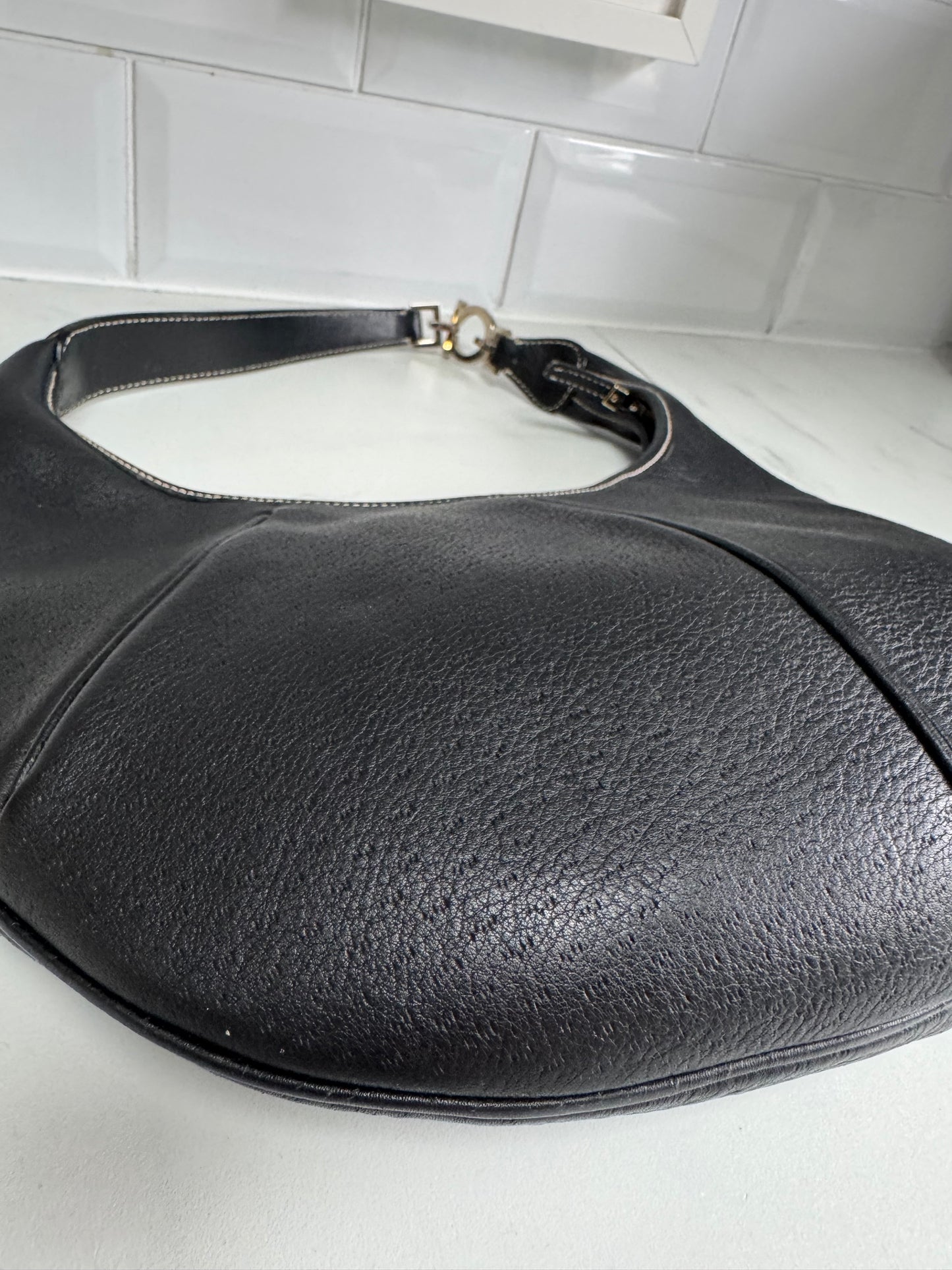 Ferragamo Gancini Shoulder Bag - Black