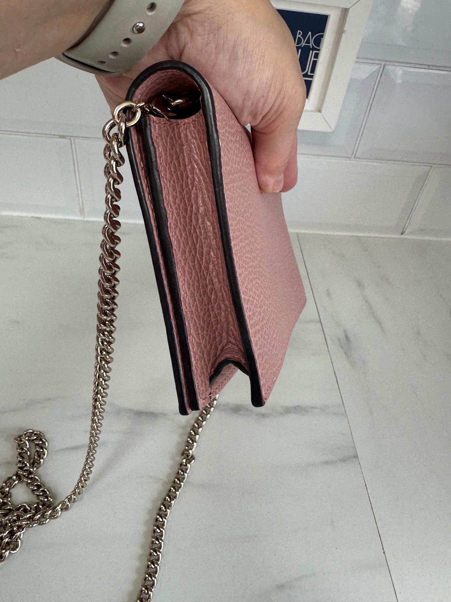 Gucci Dollar Medium Betty Chain Wallet - Pink