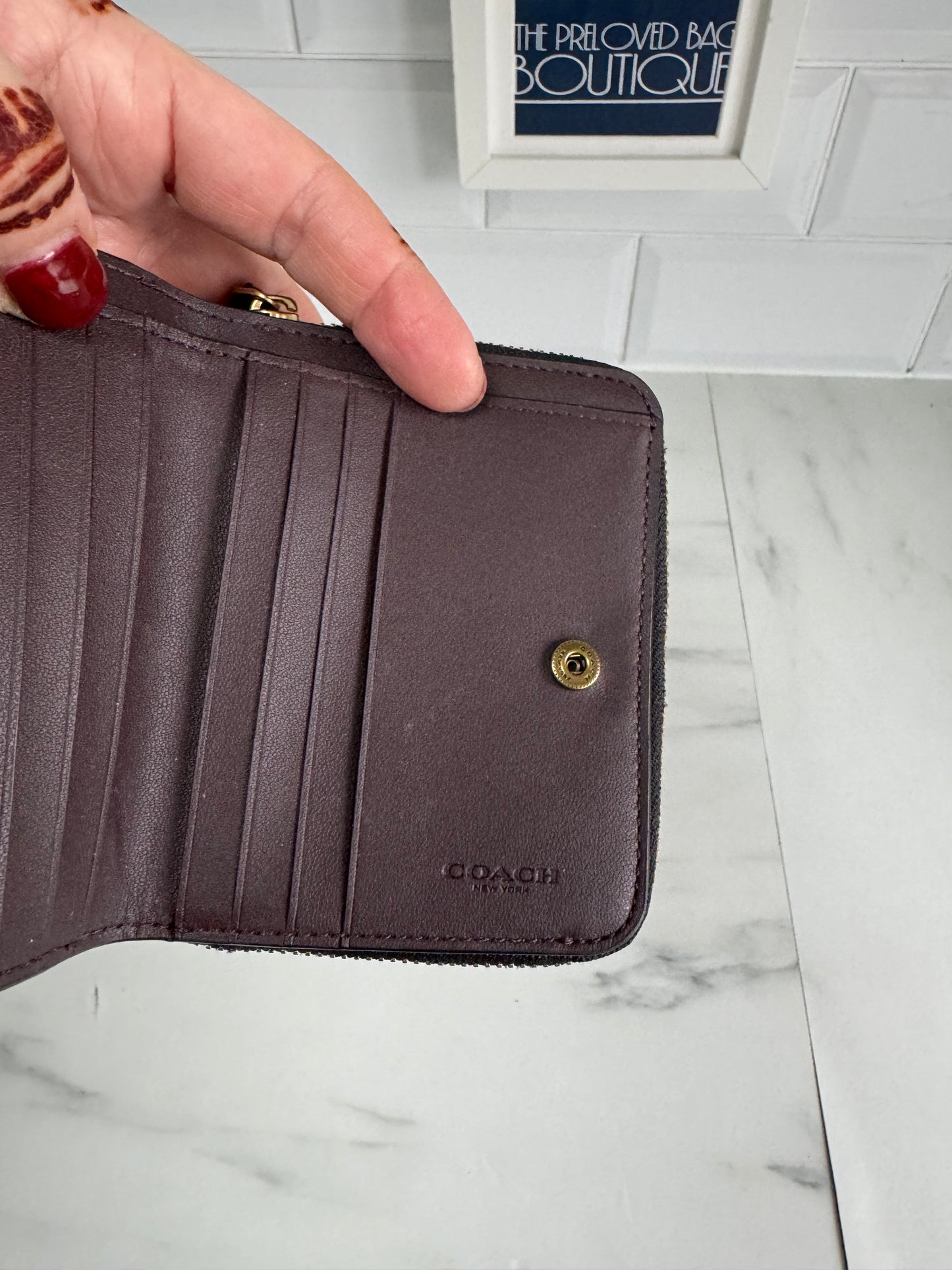 Small black best sale coach wallet