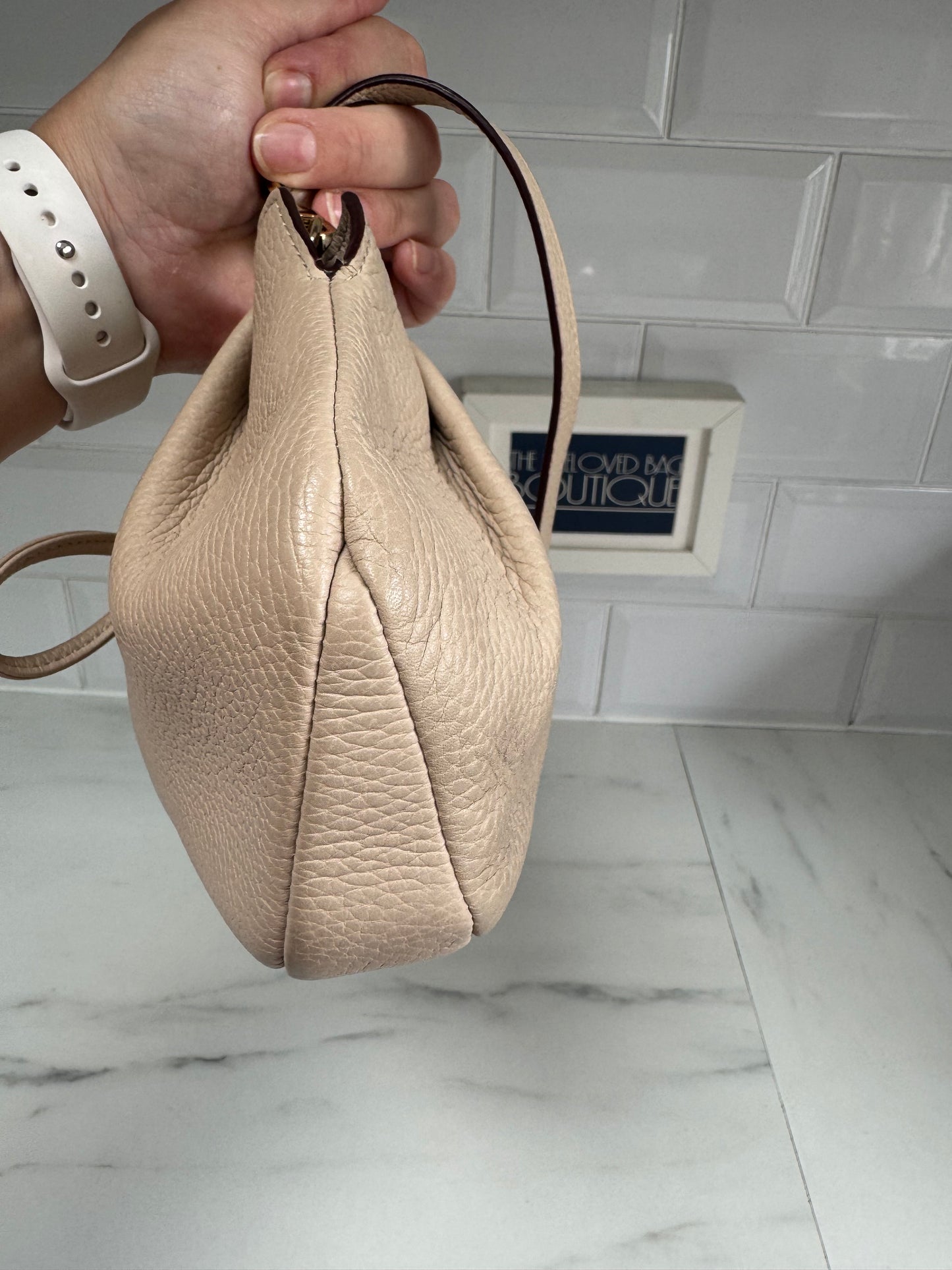 Strathberry Osette Drawstring Pouch Cross Body - Nude