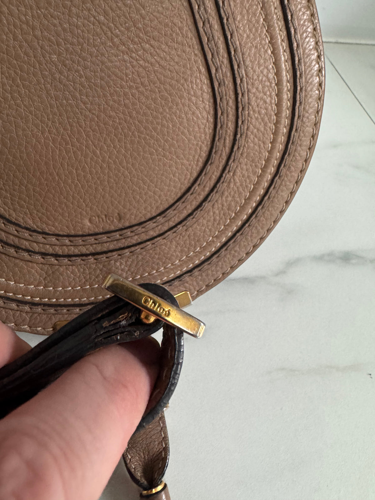 Chloé Mini Marcie Saddle Bag - Nut Brown