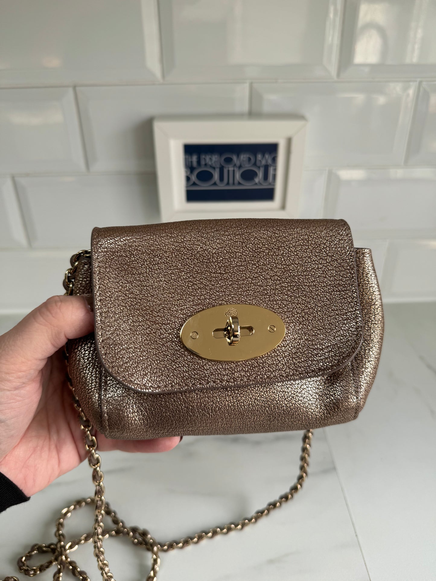 Mulberry Mini Lily Metallic Mushroom The Preloved Bag Boutique