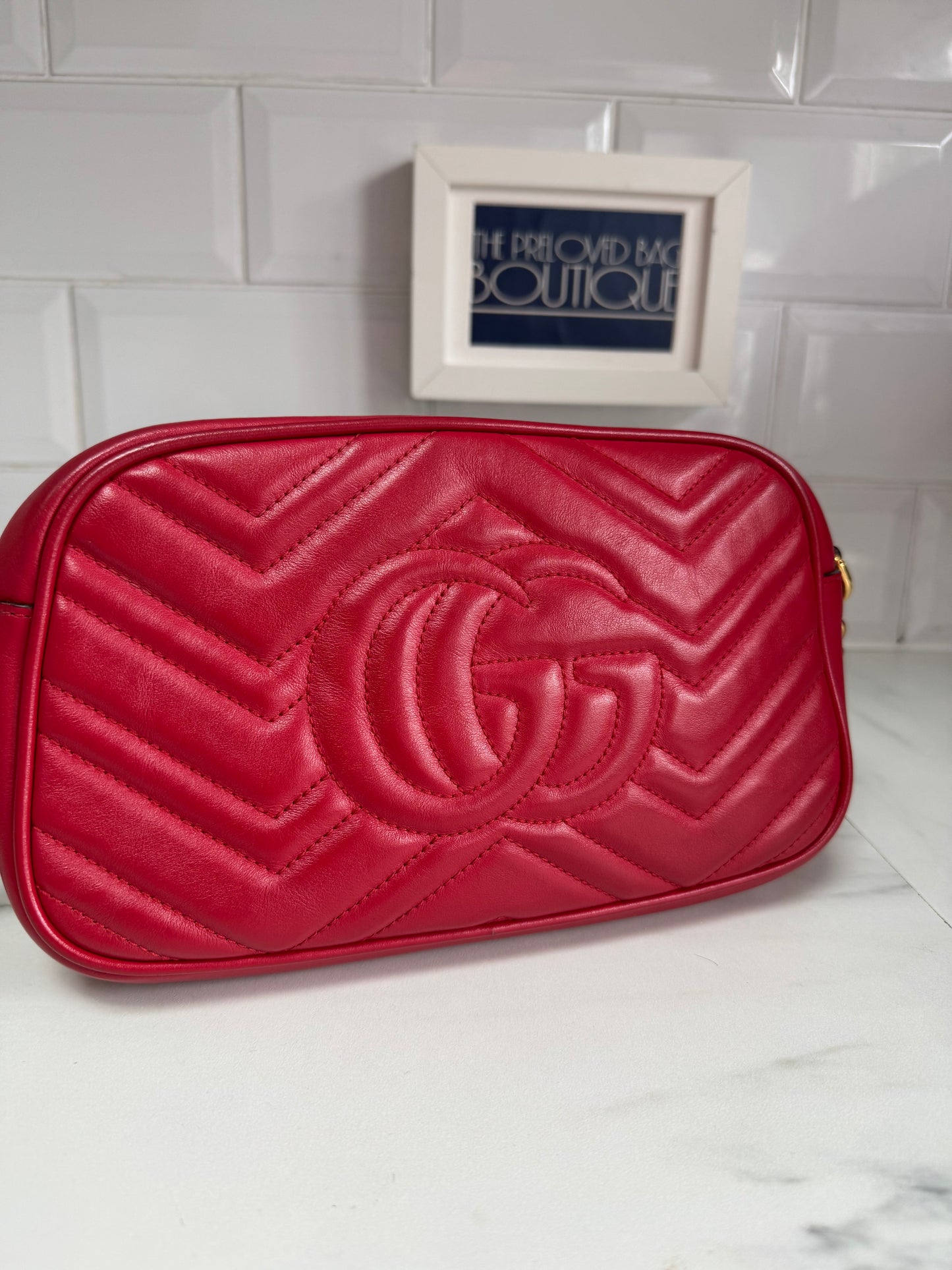 Gucci Marmont Small Shoulder Bag - Red