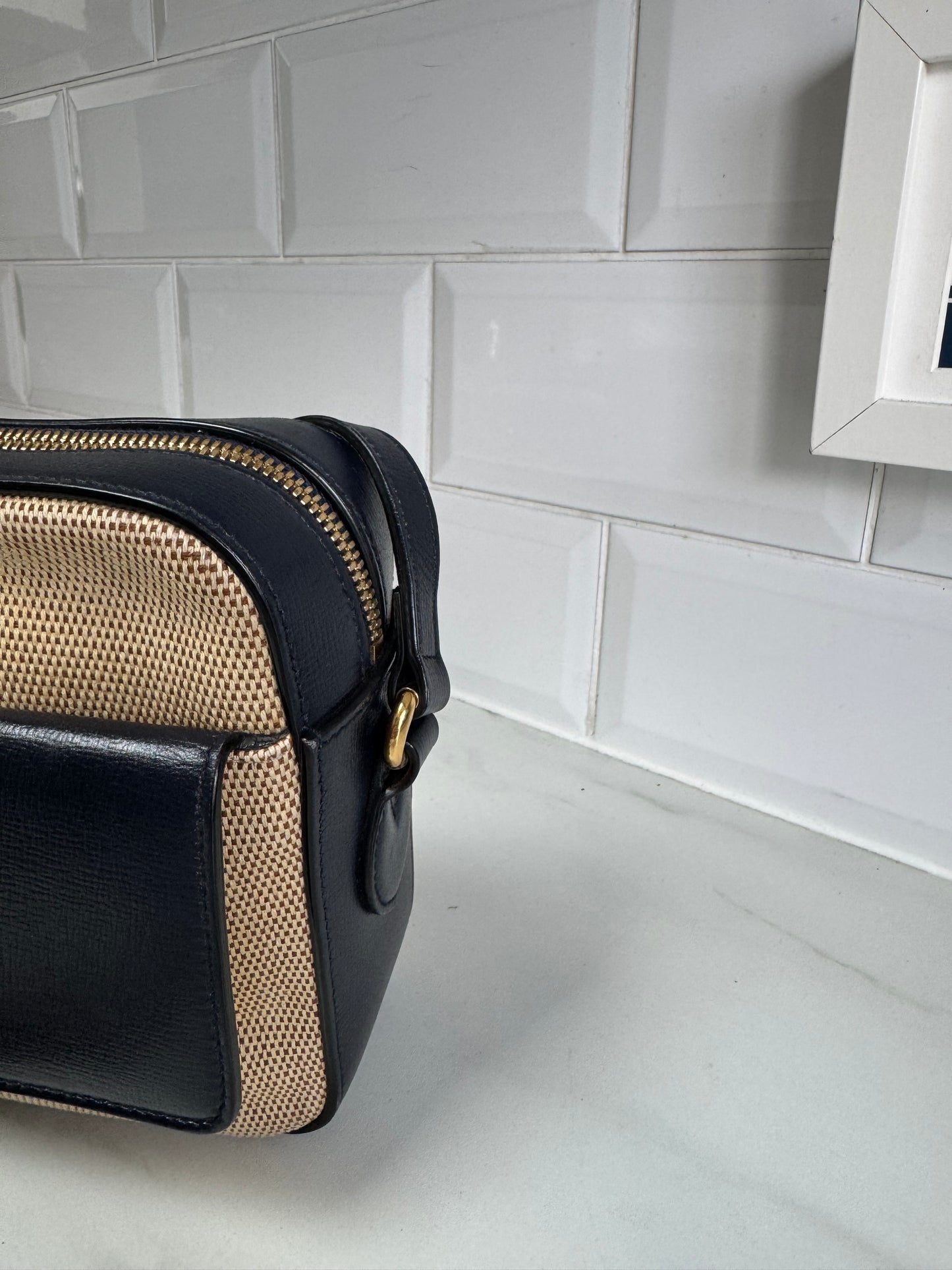 Gucci 1955 Flap Pocket Camera Bag - Beige, Navy