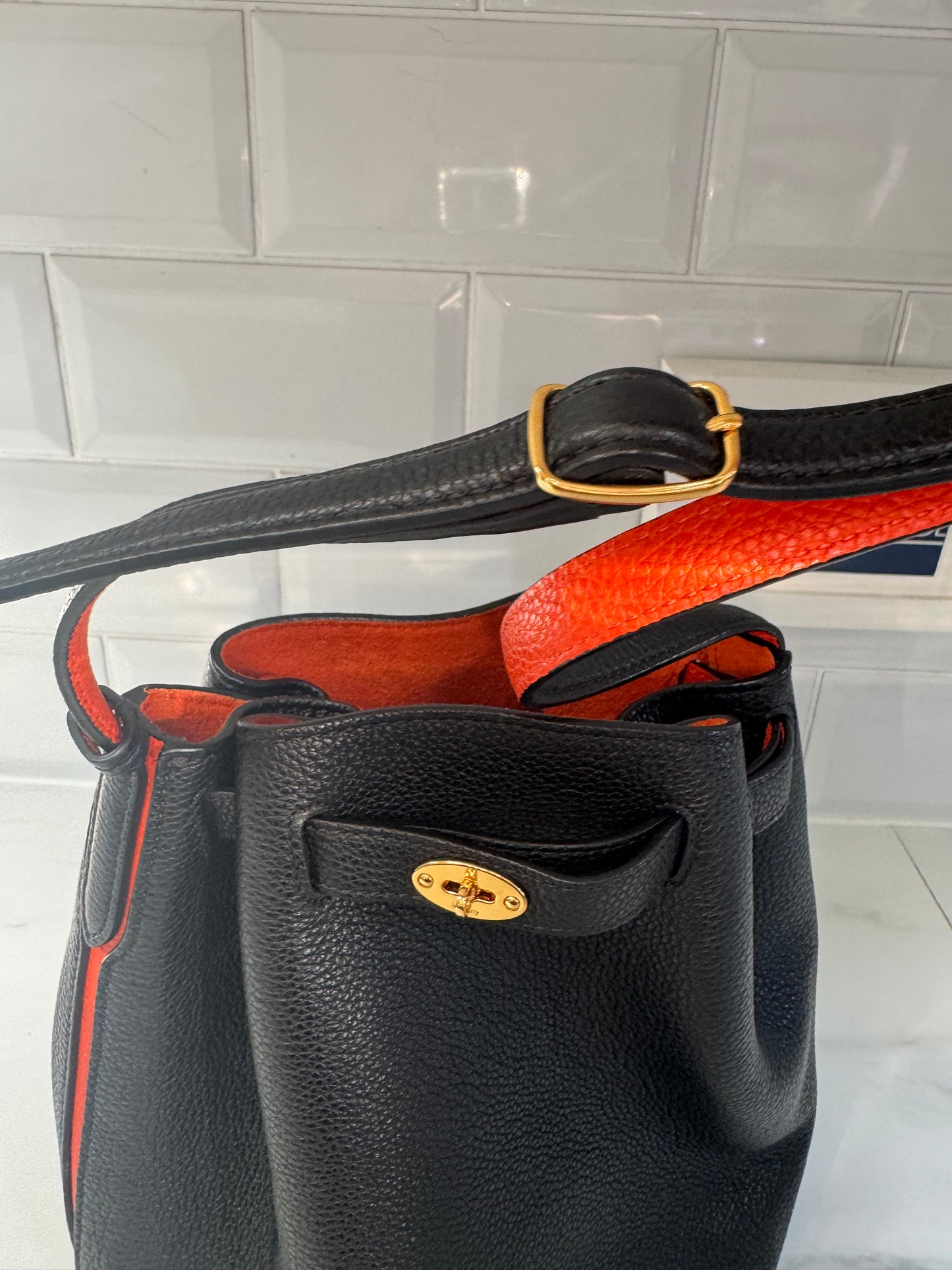 Mulberry Abbey Bag - Black and Orange