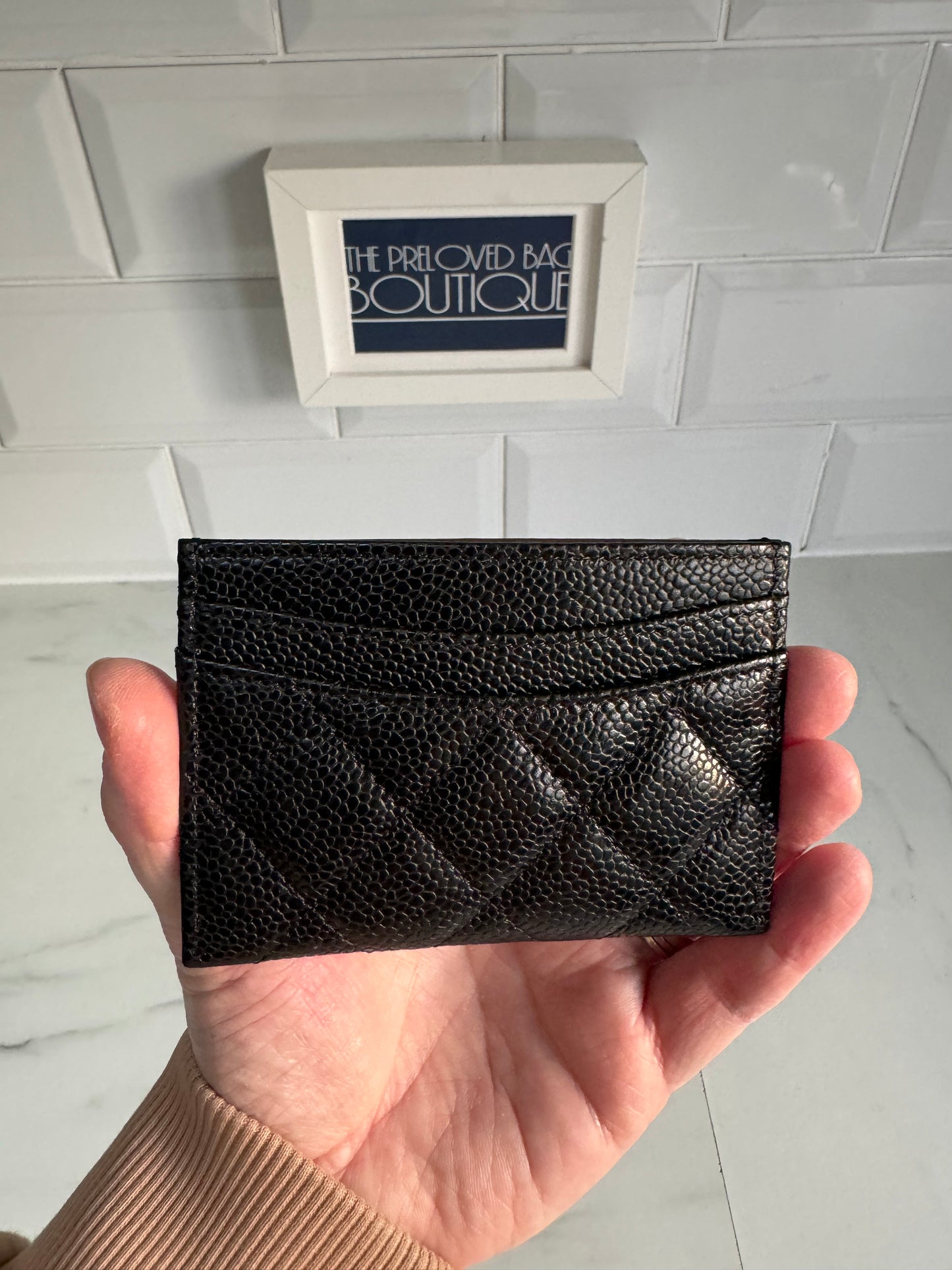 Chanel Classic Credit Card Slip Case Holder - Quilted Black Caviar