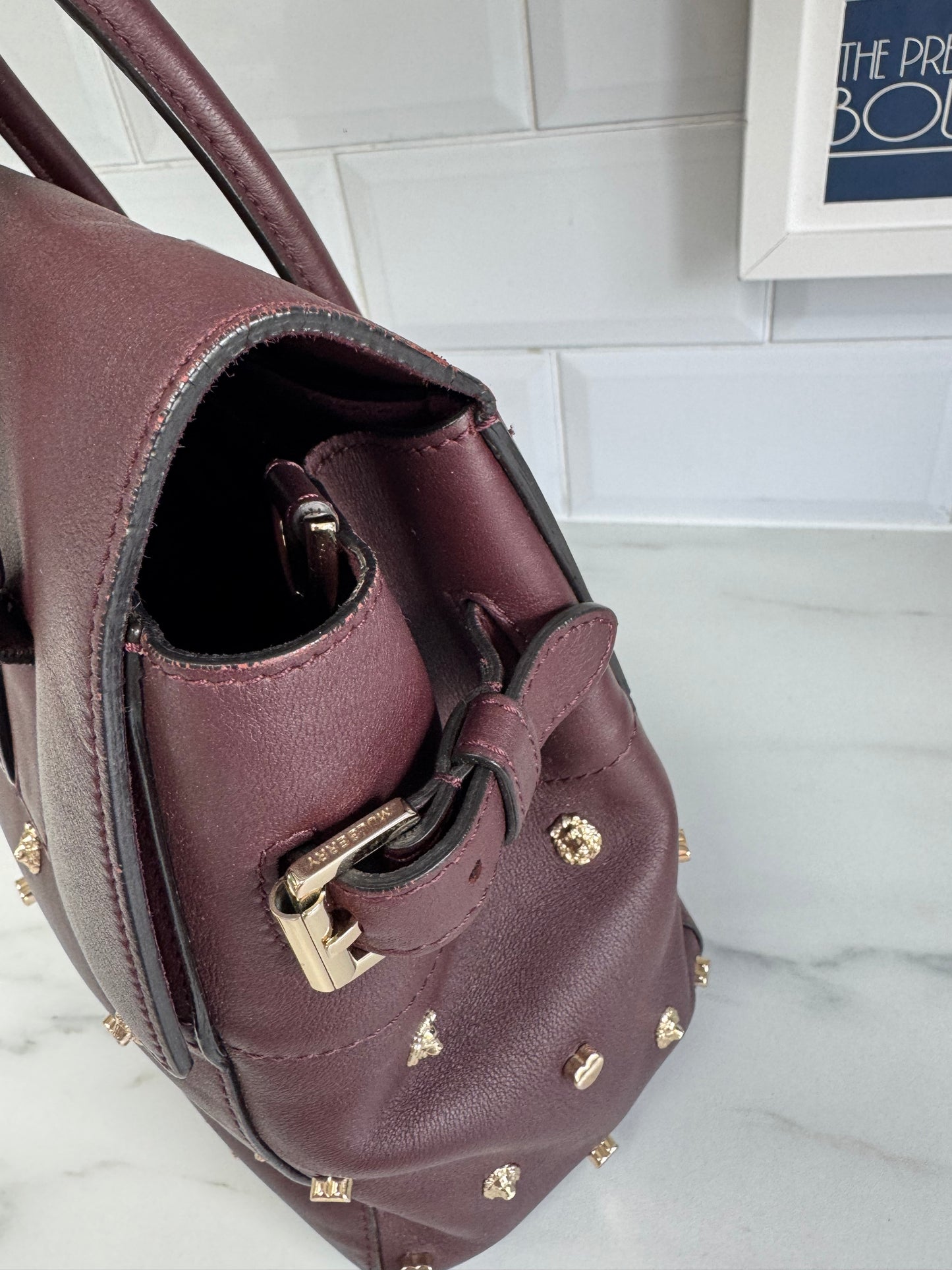Mulberry Medium Limited Edition Cara  Delevingne Lion and Heart Rivet Backpack - Oxblood
