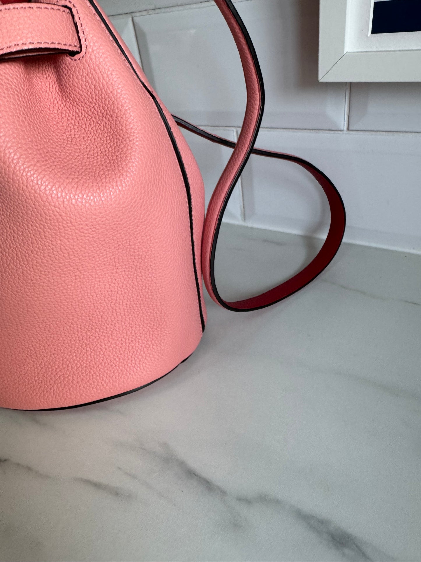 Mulberry Abbey Bucket Bag - Macaroon Pink & Red