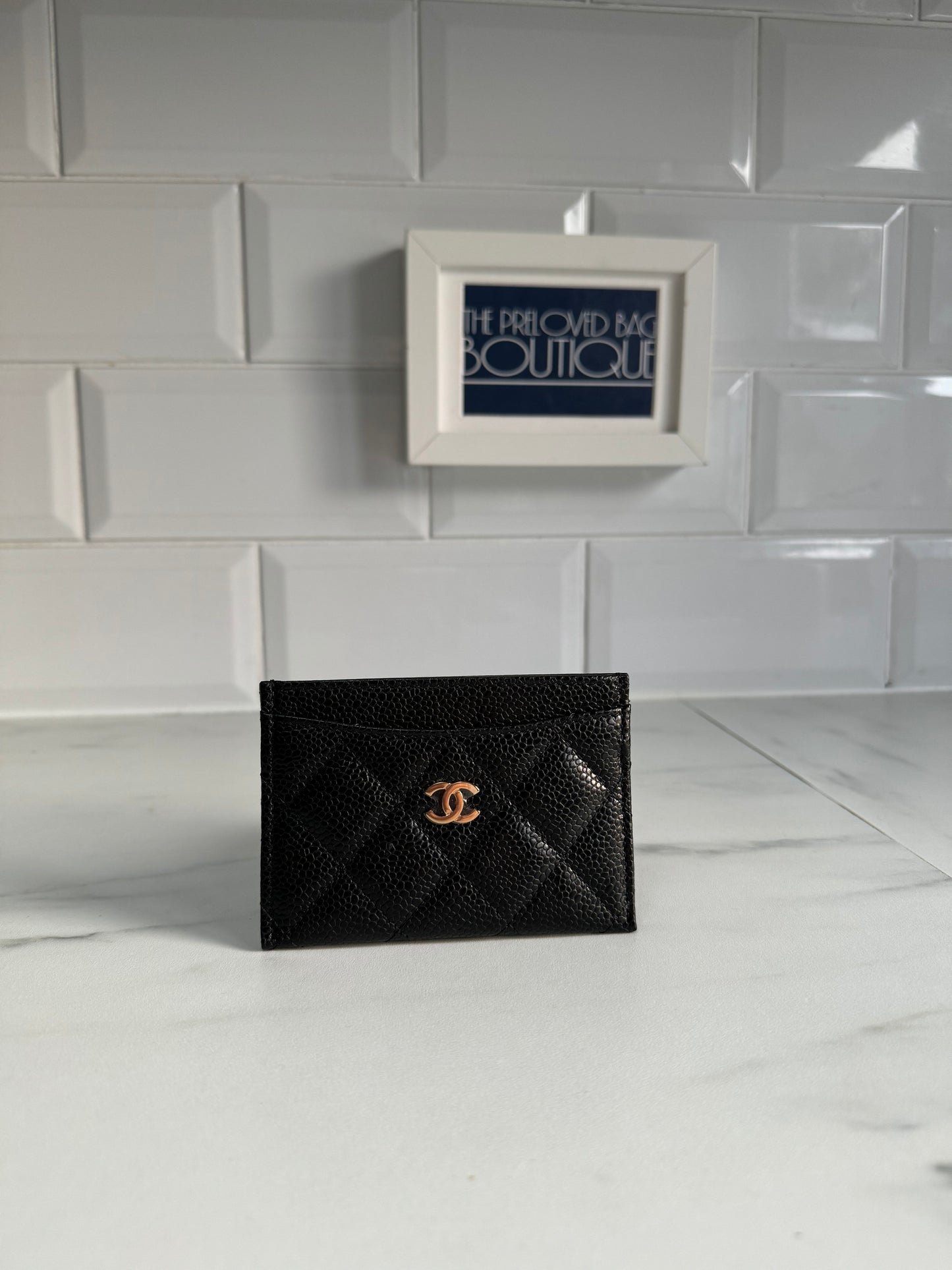 Chanel Classic Credit Card Slip Case Holder - Quilted Black Caviar