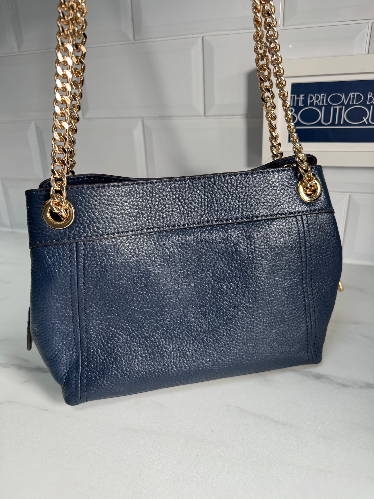 Michael Kors Jet Set Medium Shoulder Bag - Navy Blue