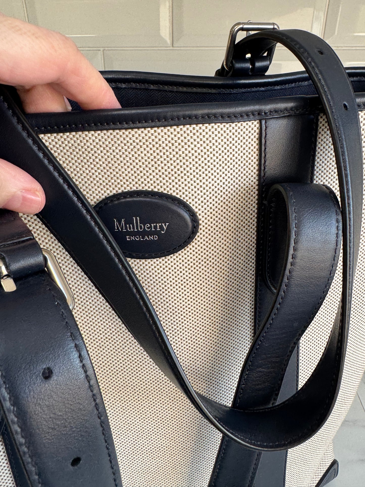 Mulberry Heritage tote - Canvas and Midnight Smooth Calf