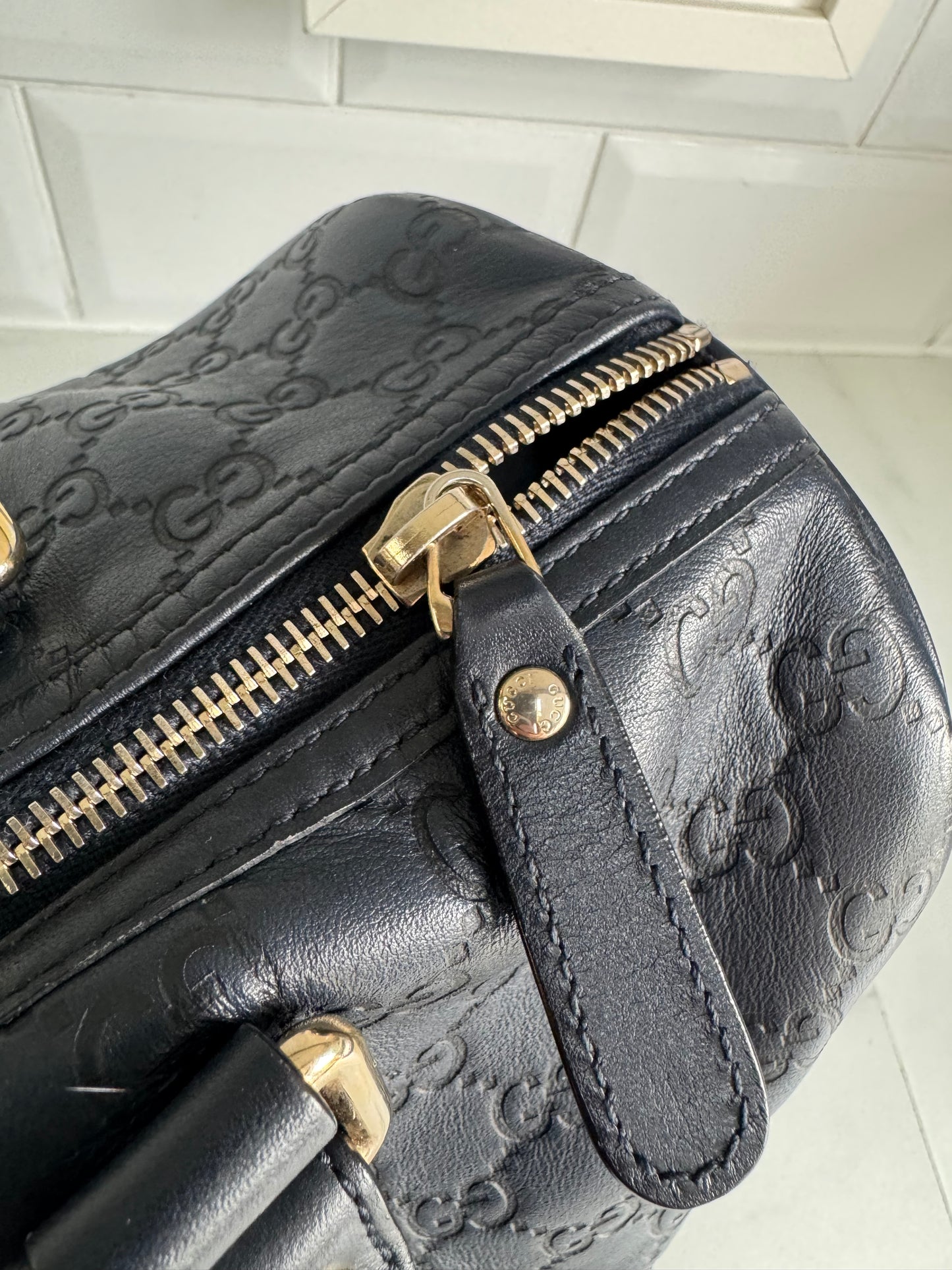 Gucci Boston Guccissima Joy Hold-all - Navy
