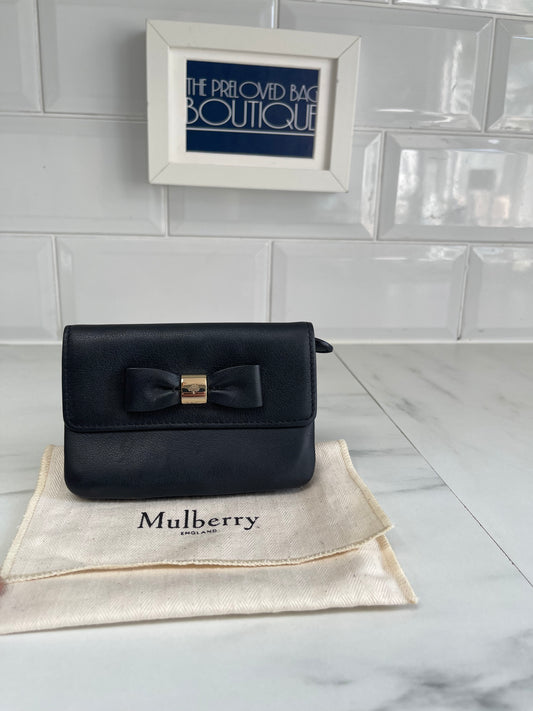 Mulberry Small Bow French Wallet - Black